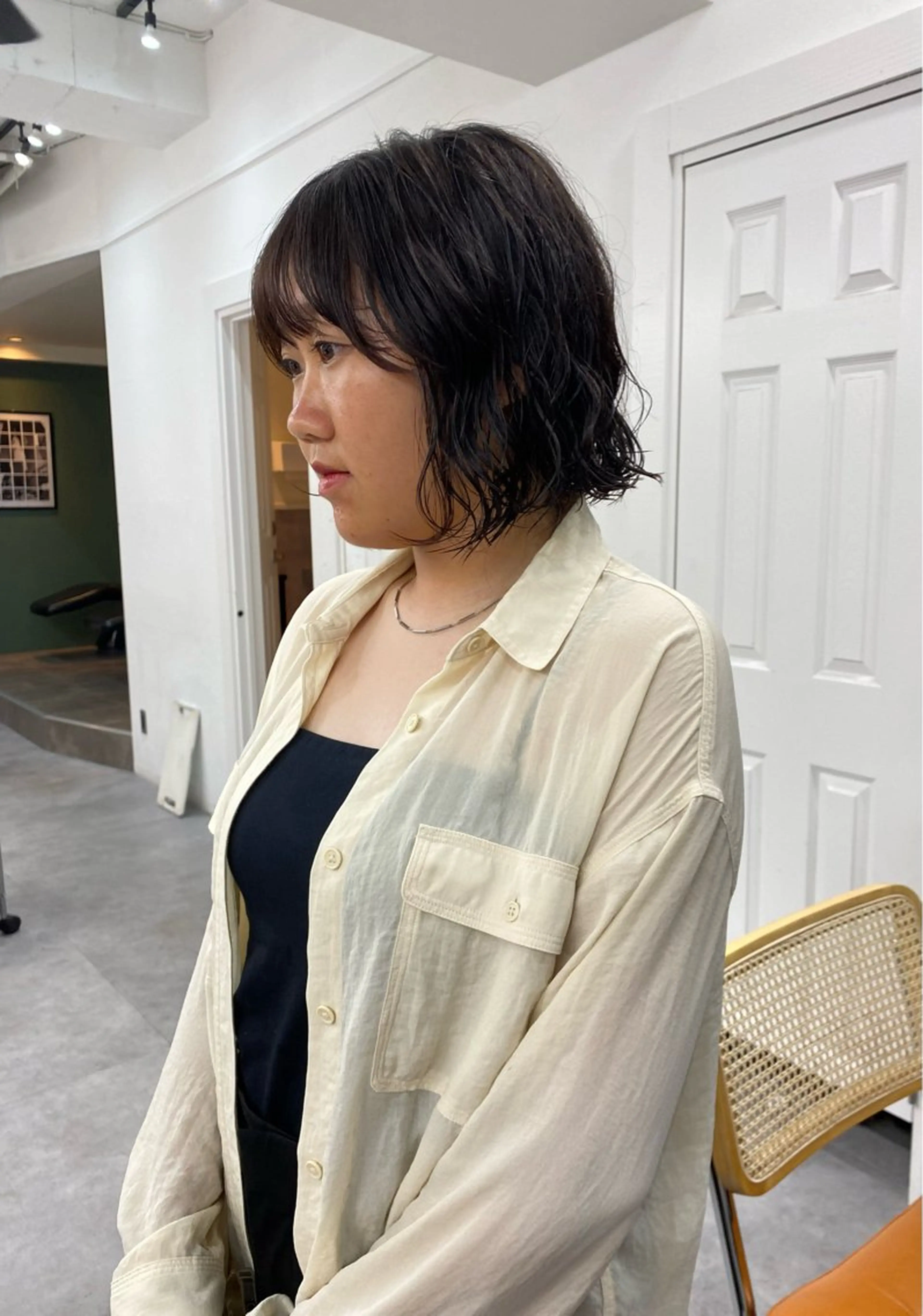 ミディアム パーマ カット パーマ トリートメント レイヤーボブ/ 艶カラー/サナ🌼のヘアスタイル