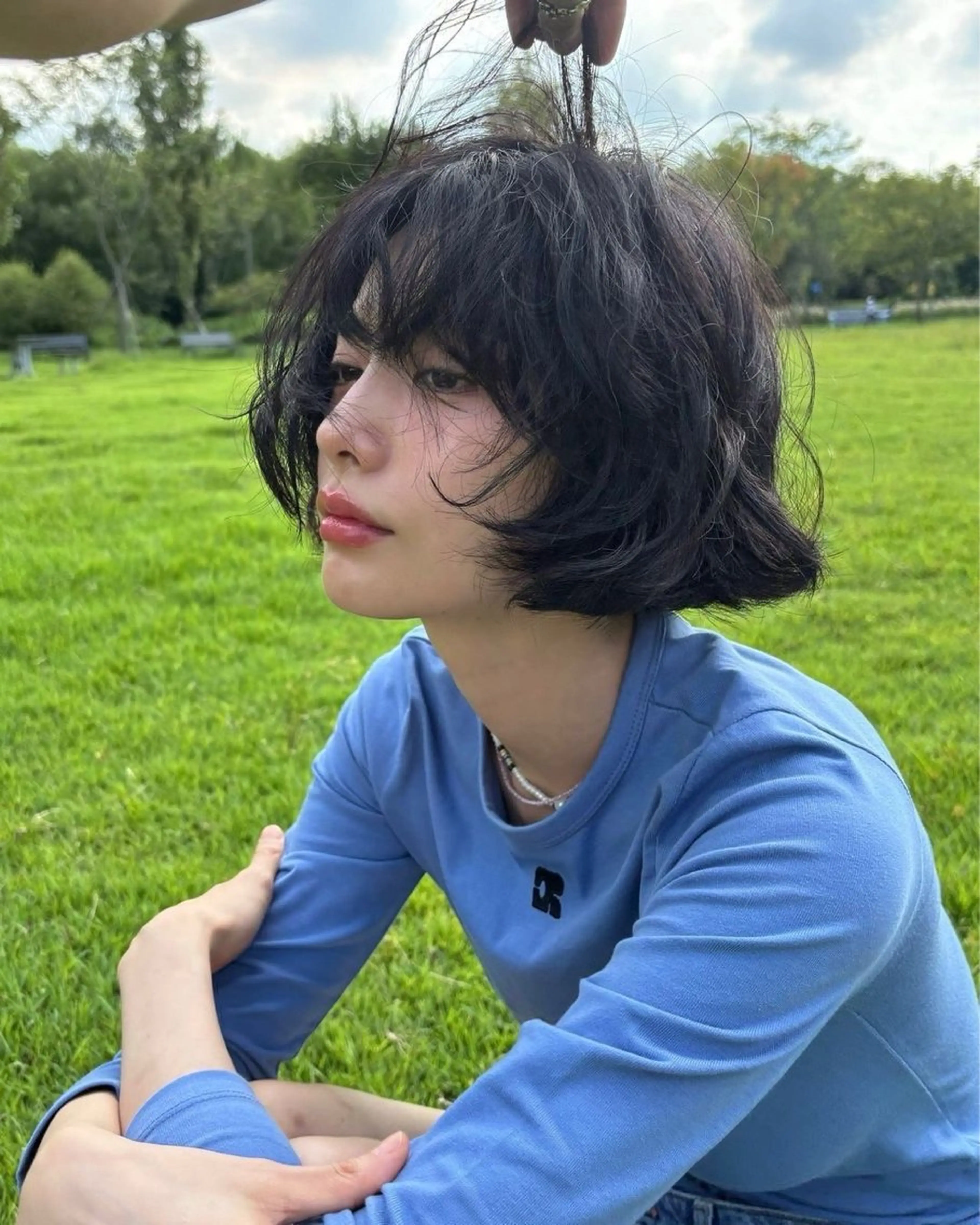 ショート パーマ 韓国風ヘア ニュアンスパーマ カット パーマ Yuzu️🫧/艶髪 カラー/韓国ヘアのヘアスタイル