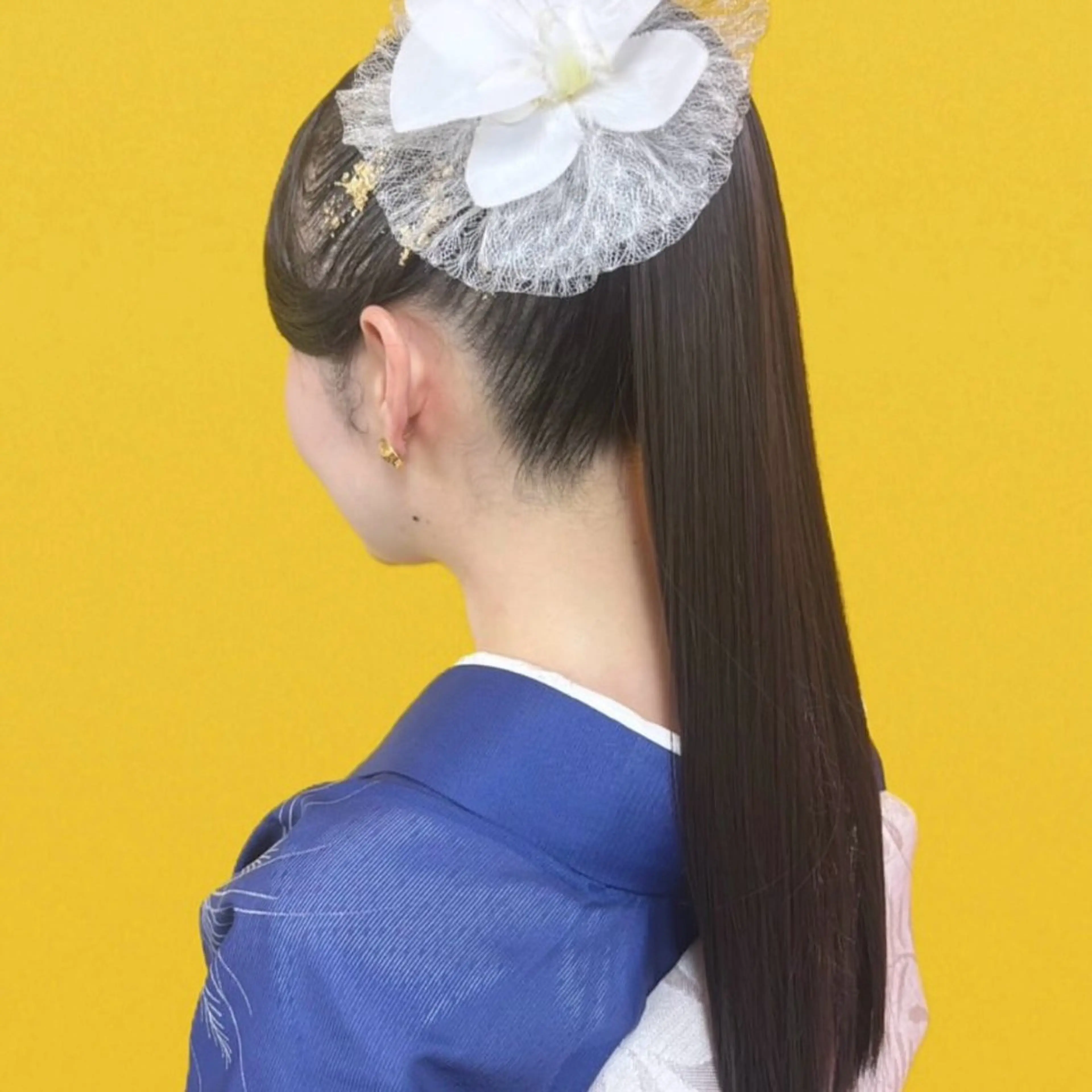 ロング ヘアアレンジ ポニーテール 髪飾り ヘアセット hair make salon m所属・aira𓂃𓈒𓏸 新宿ヘアセット🪽のヘアスタイル