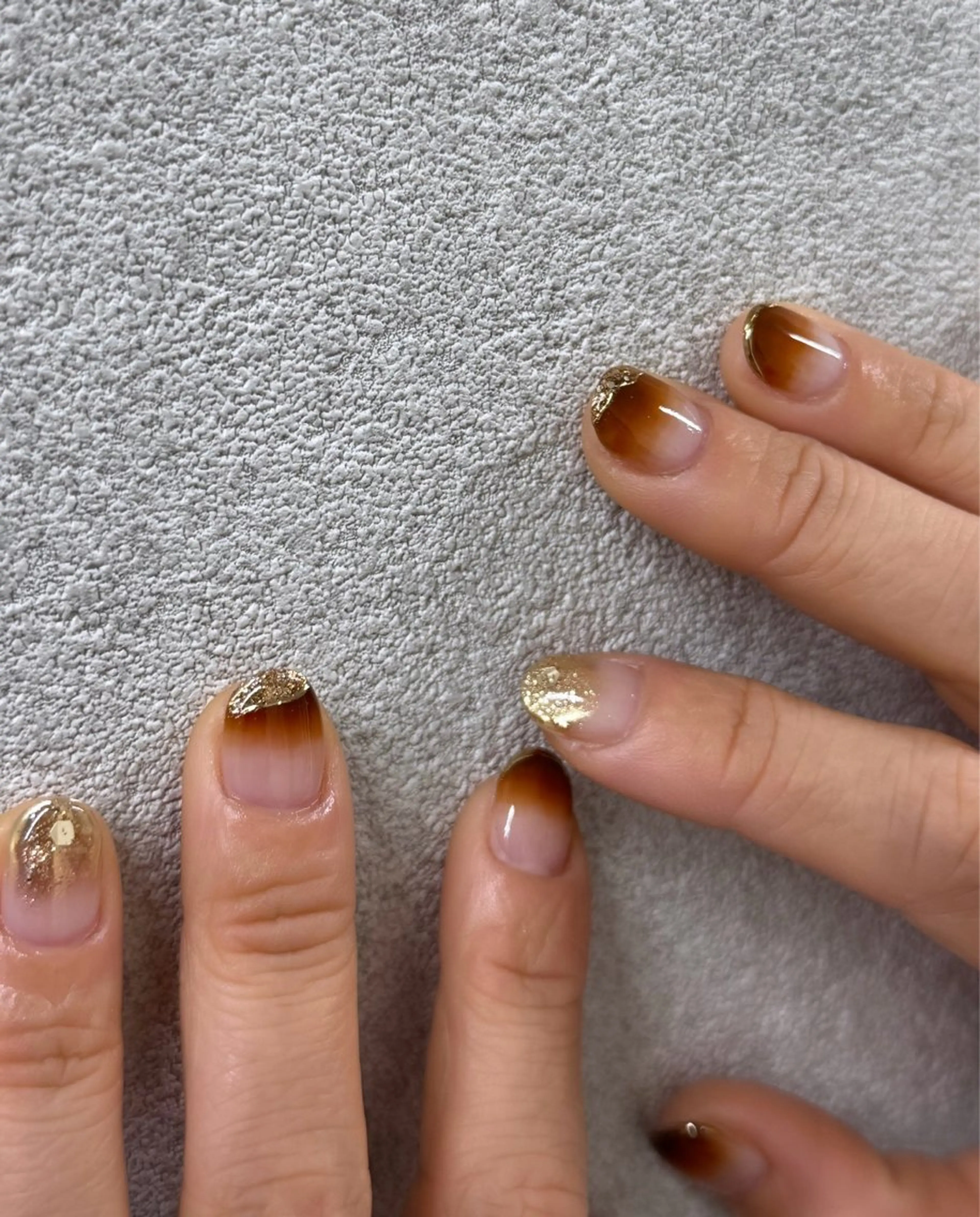 ネイル ブラウン グラデーション Ihoji Hotaruのネイルデザイン