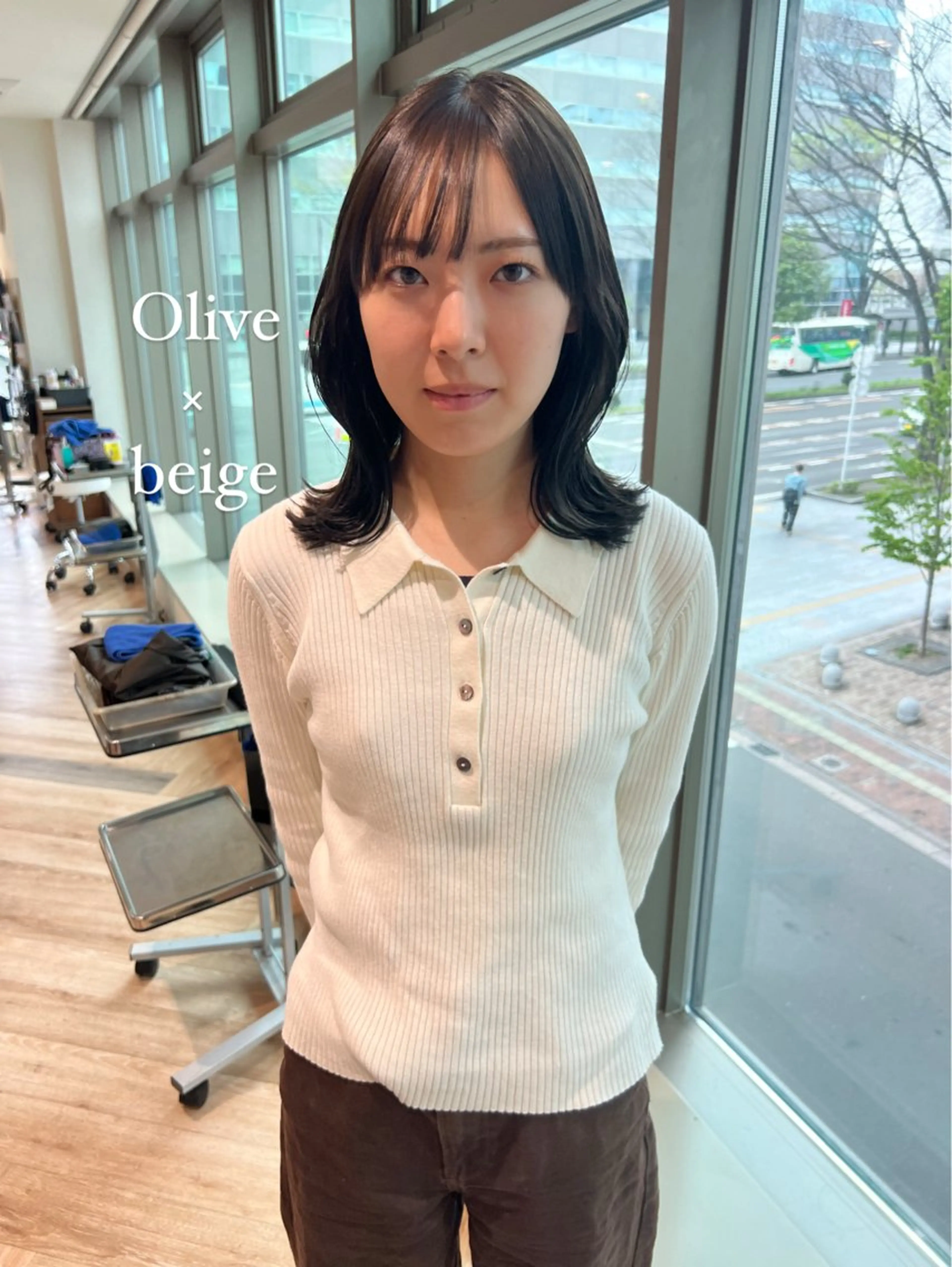 ミディアム 加納千華 /ボブ/ぱつっとボブのヘアスタイル