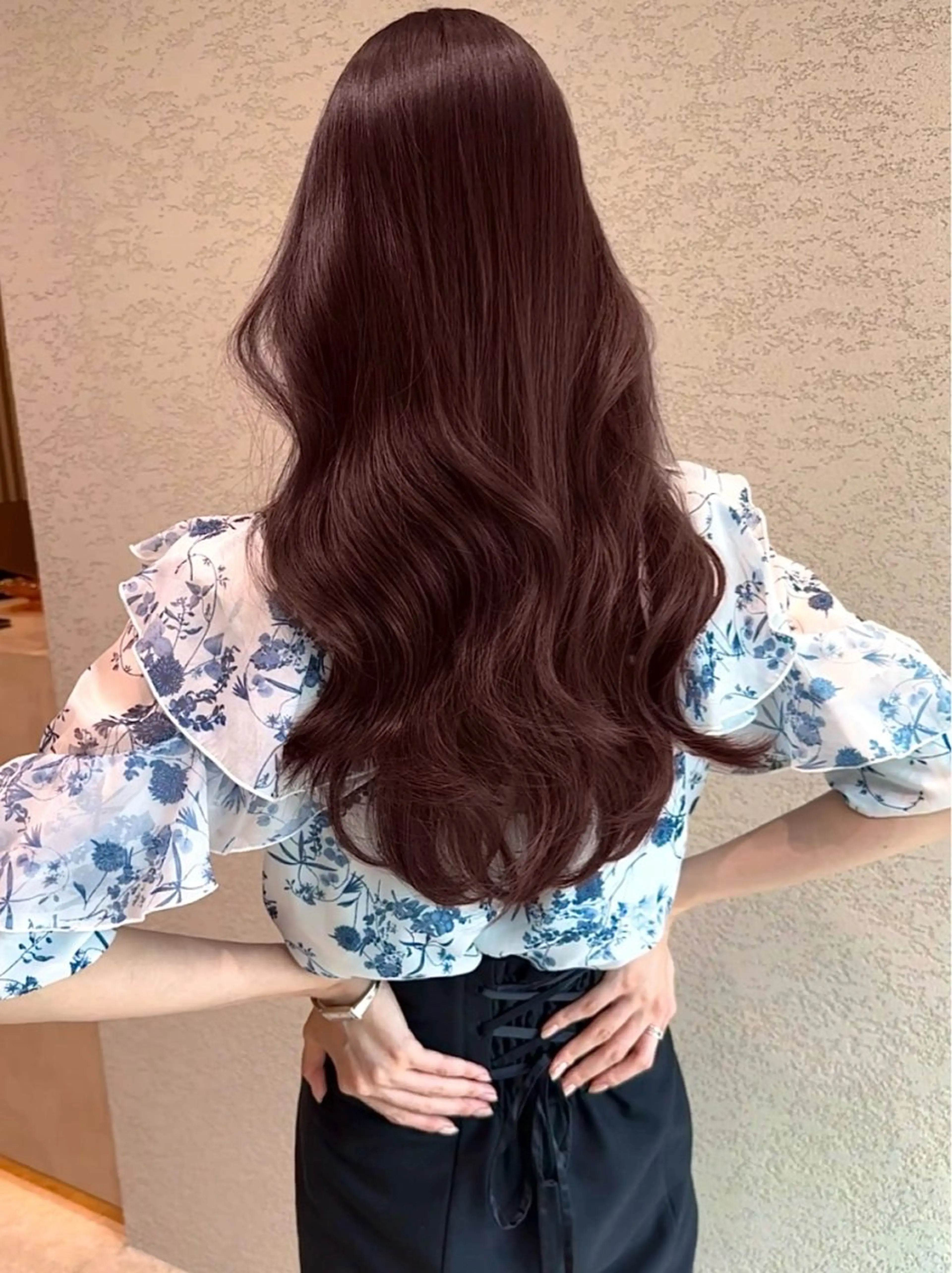 ロング カラー カット ヘアカラー トリートメント 興津/韓国レイヤー ダブルカラー美髪縮毛のヘアスタイル