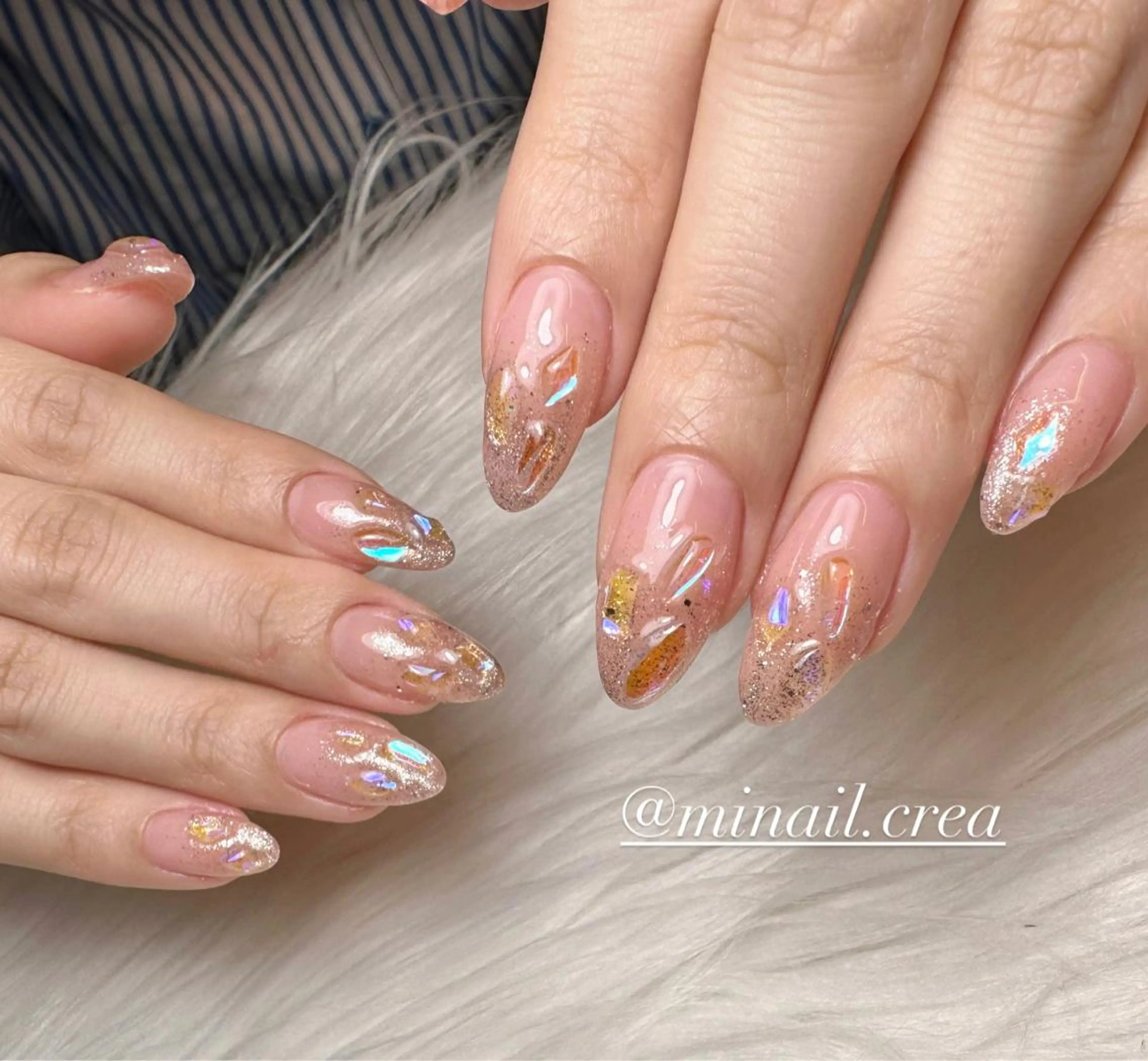 ネイル キラキラネイル 韓国ネイル ラメ(グリッター) ラメグラデーション CRéA　-private nailsalon-所属・CReA nailのネイルデザイン