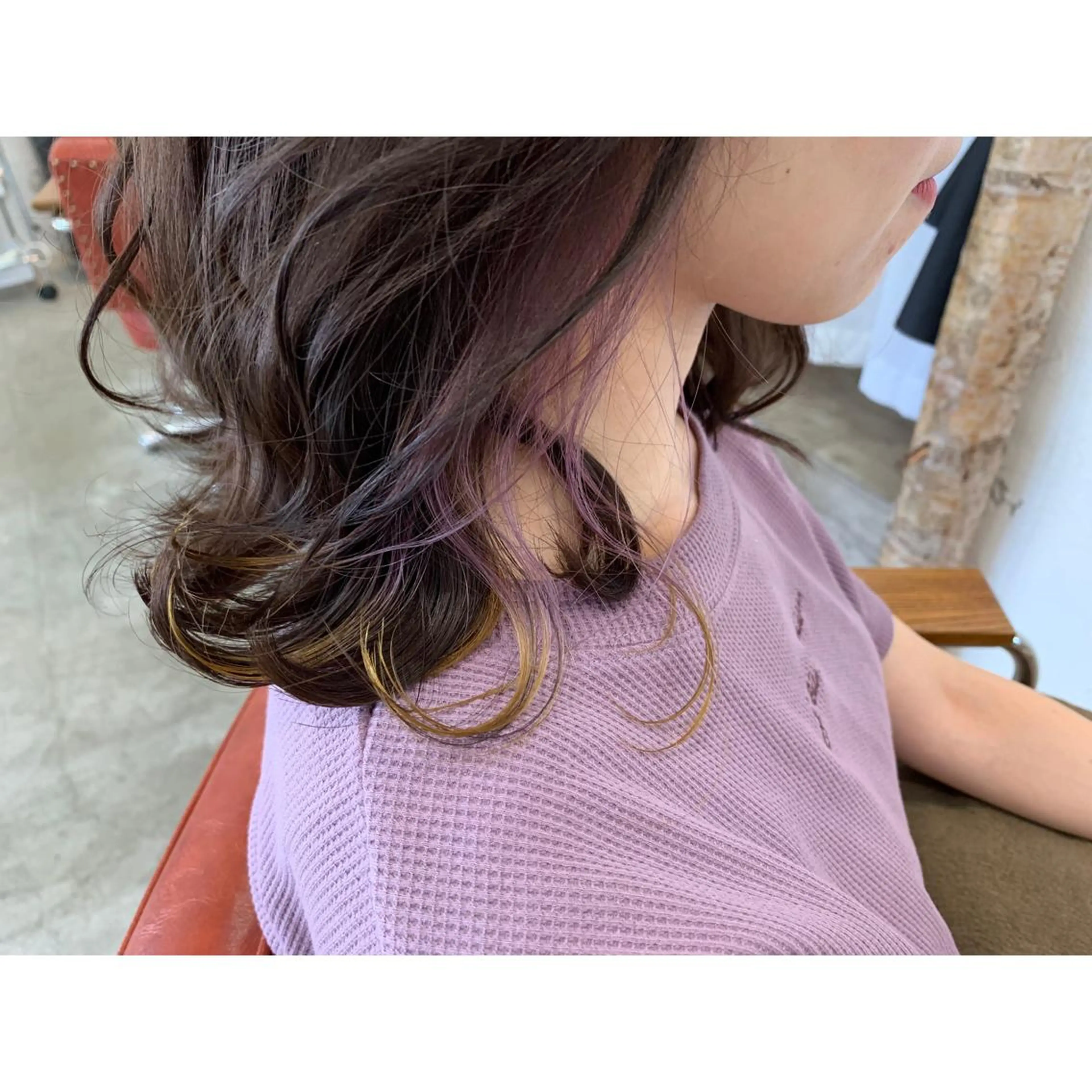 セミロング カラー fio マナミのヘアスタイル