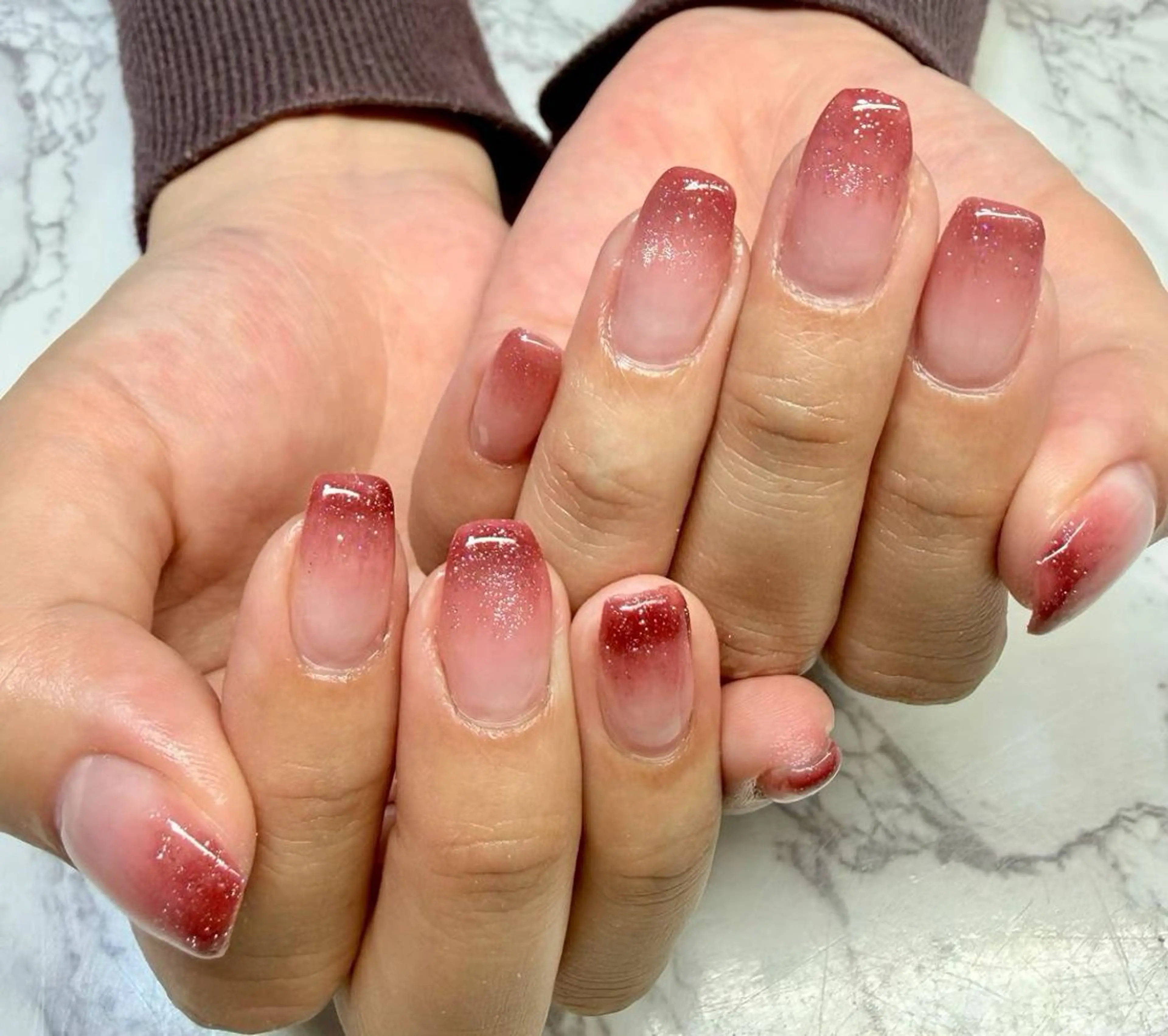 ネイル アートネイル チークネイル フラッシュネイル フラッシュマグ フレンチネイル M.N_ nailのネイルデザイン