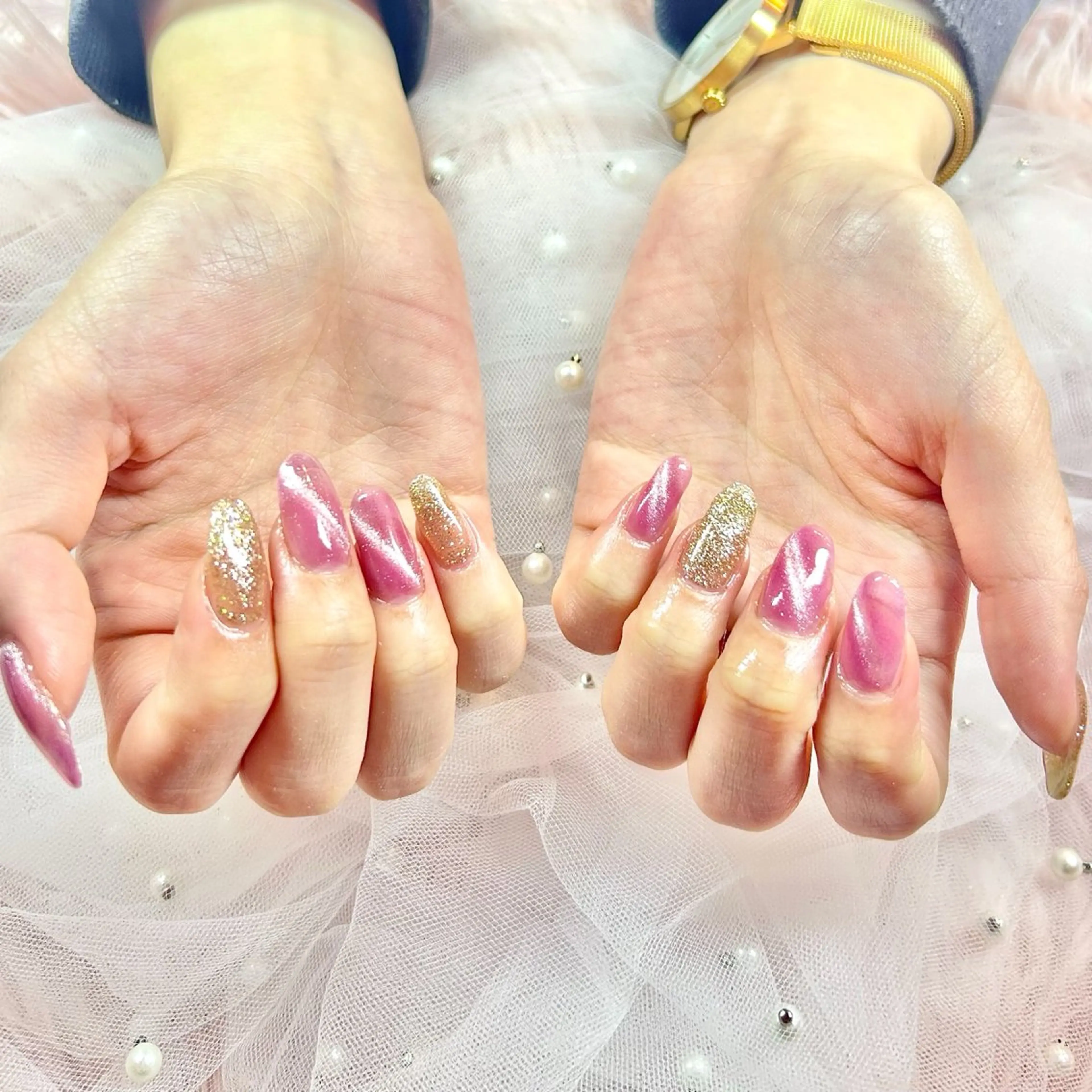 ネイル フラッシュネイル マグネットネイル Alissa Nail所属・長さだし/新栄町駅 Alissaのネイルデザイン