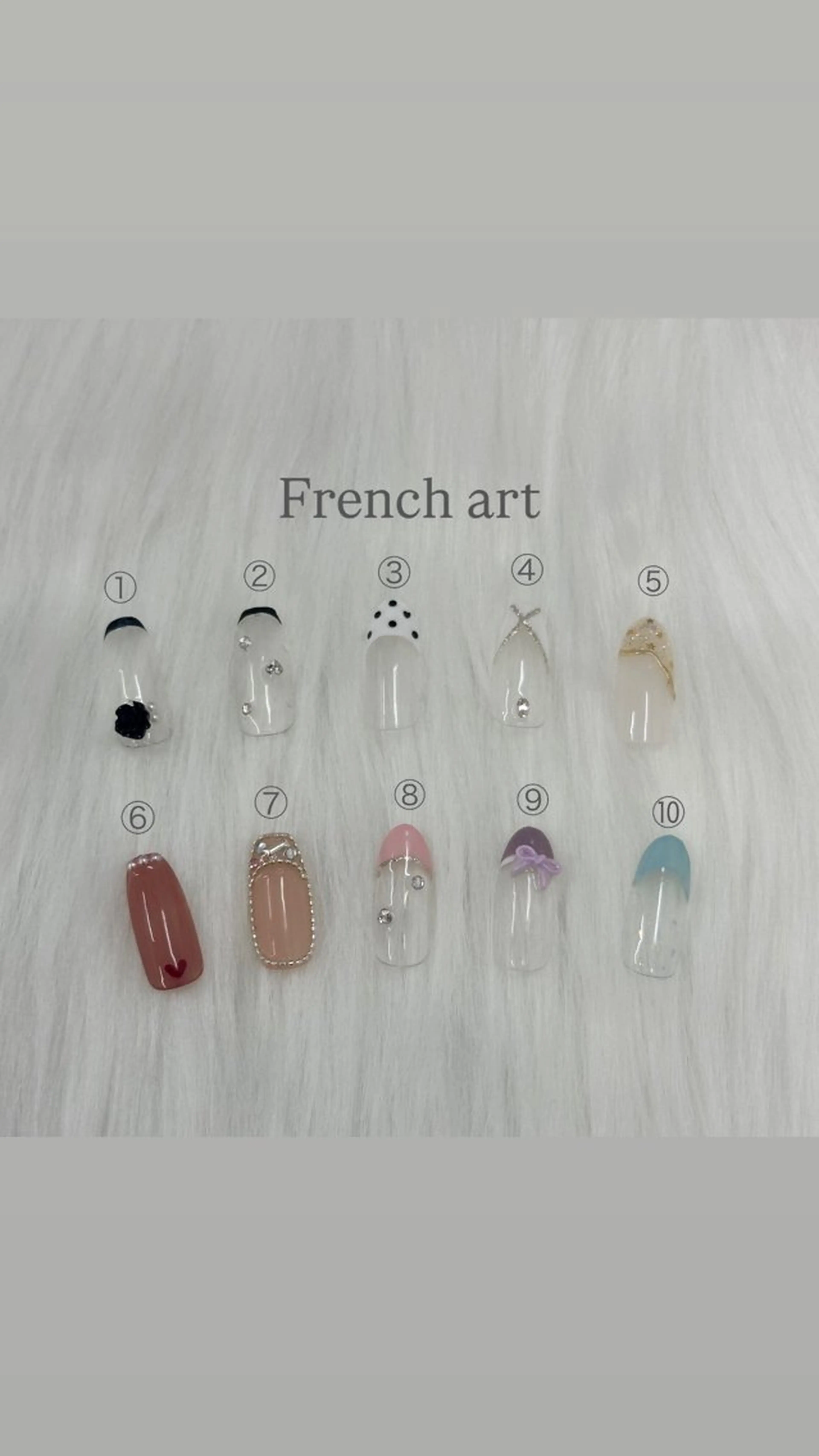 オフなしフレンチ+ラメライン+写真アート2枚の写真