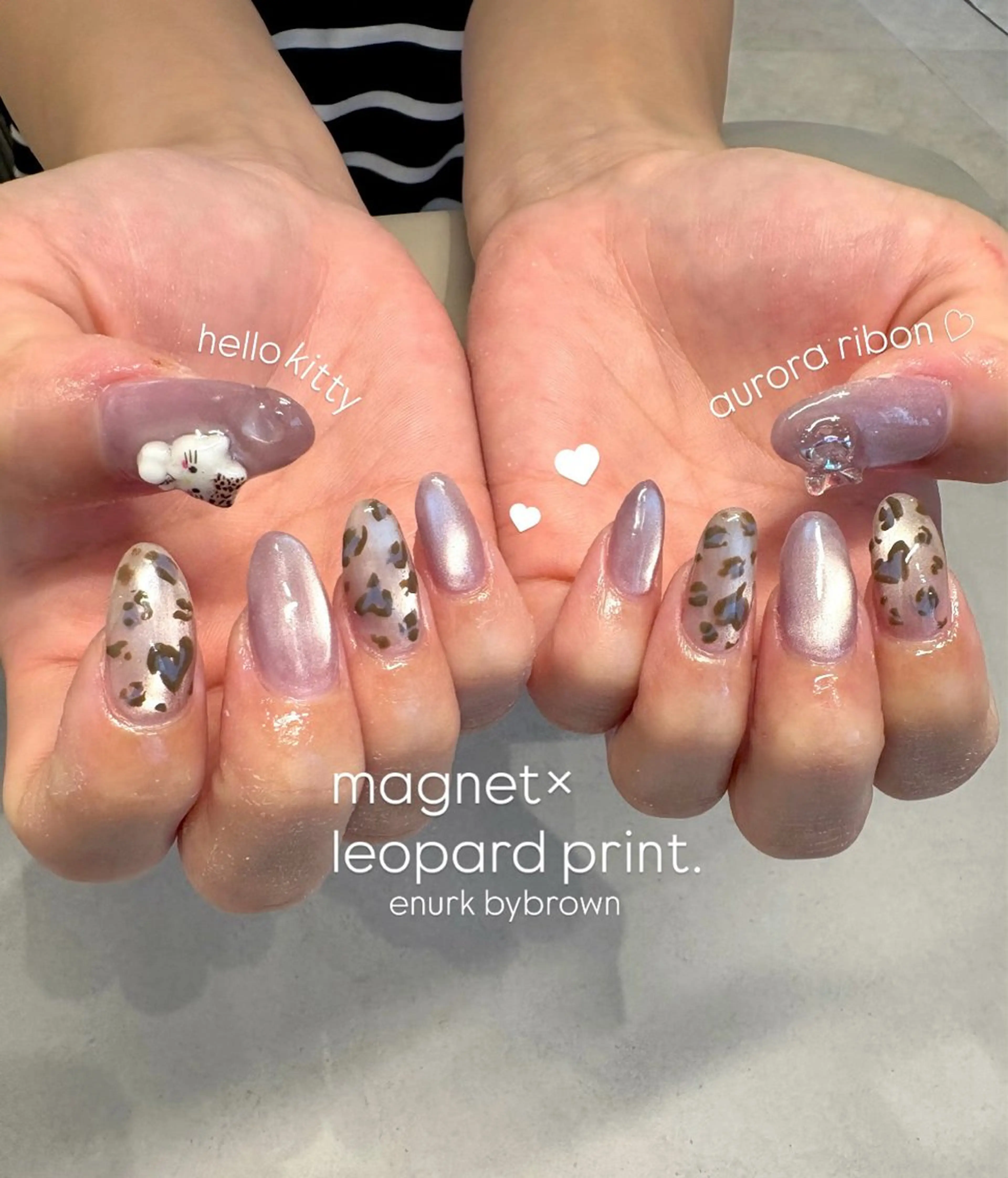 ネイル アニマル柄 ハート マグネットネイル ハンドネイル enurk店 🍋 M I K U  *のその他イメージ