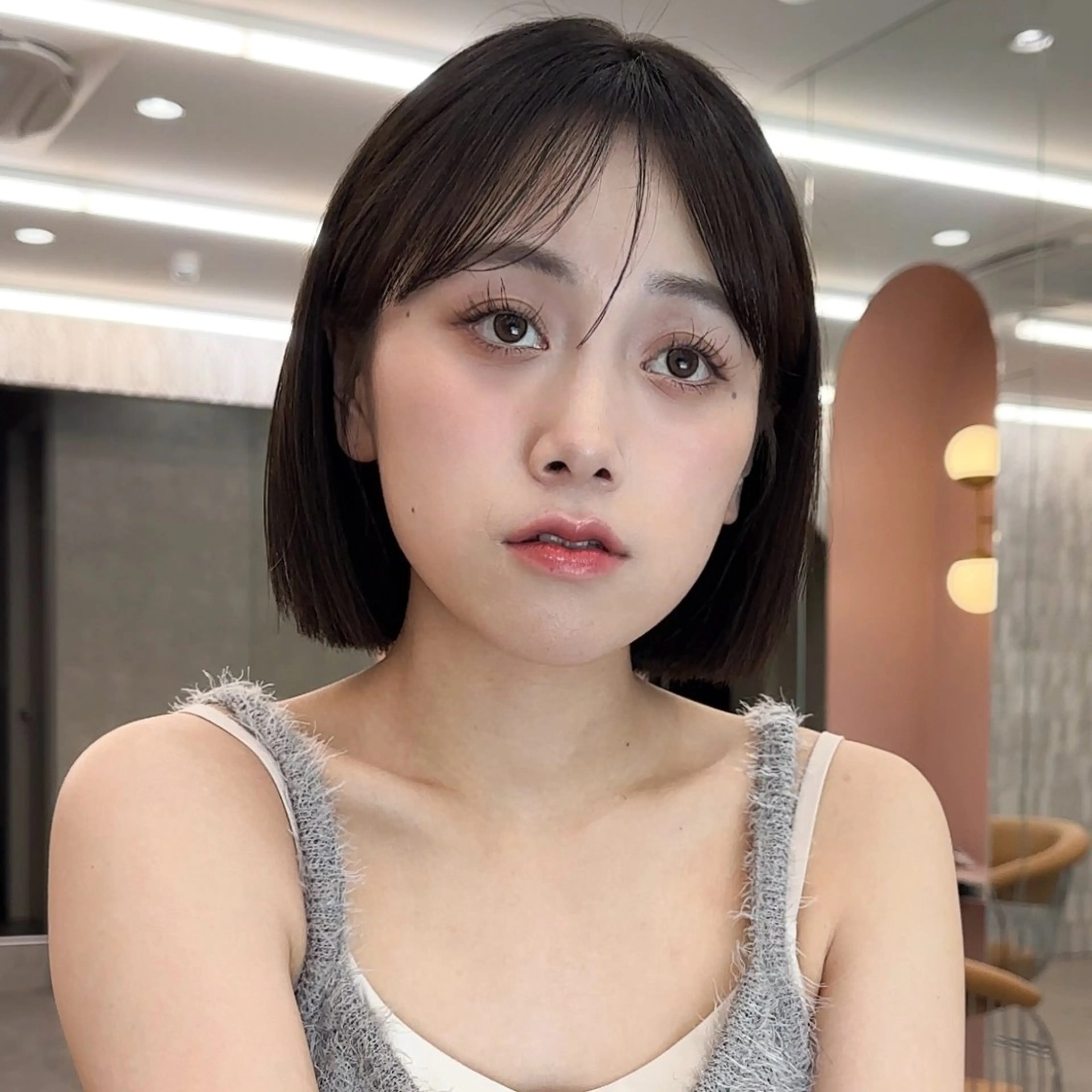 ミディアム カット 縮毛矯正 トリートメント 縮毛矯正/韓国ヘア /レイヤー🎀ミズキのヘアスタイル