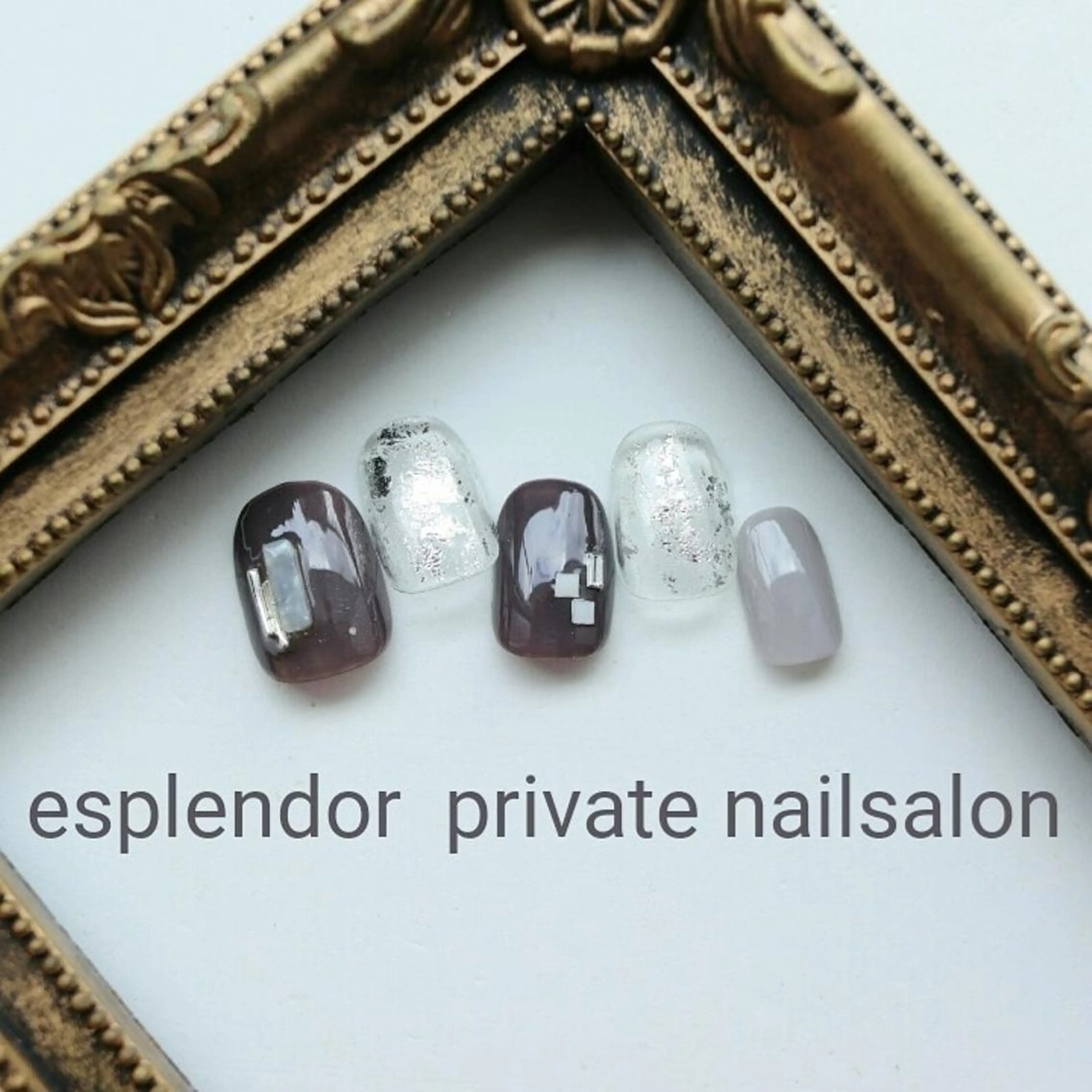 ネイル シルバー シンプルネイル esplendor  小野寺のネイルデザイン
