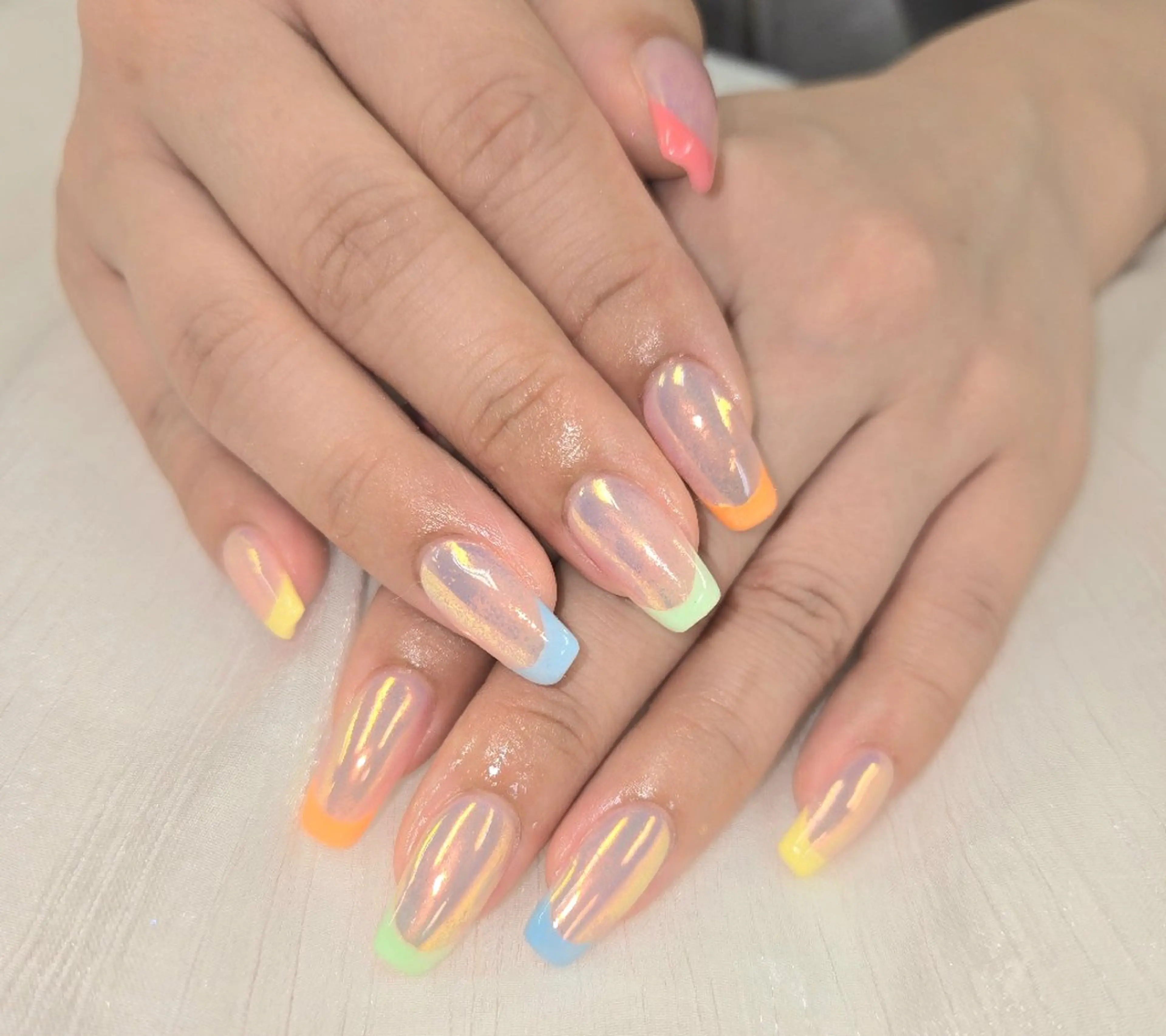 ネイル フレンチネイル 春ネイル ハンドネイル スカルプ指名No.1 河野　雑誌掲載サロンのネイルデザイン