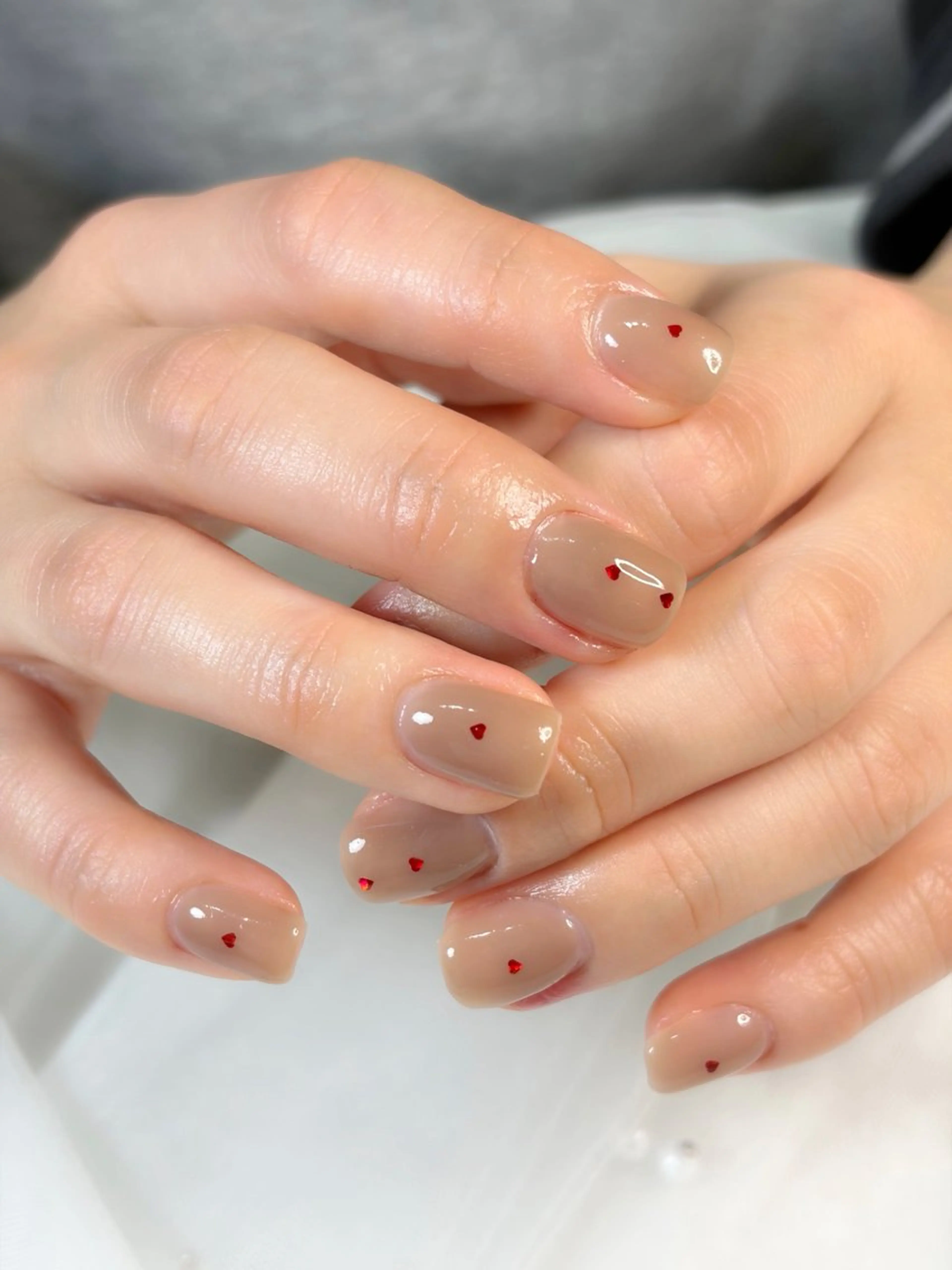ネイル ハート シンプルネイル バレンタイン ハンドネイル iro+ nailのネイルデザイン