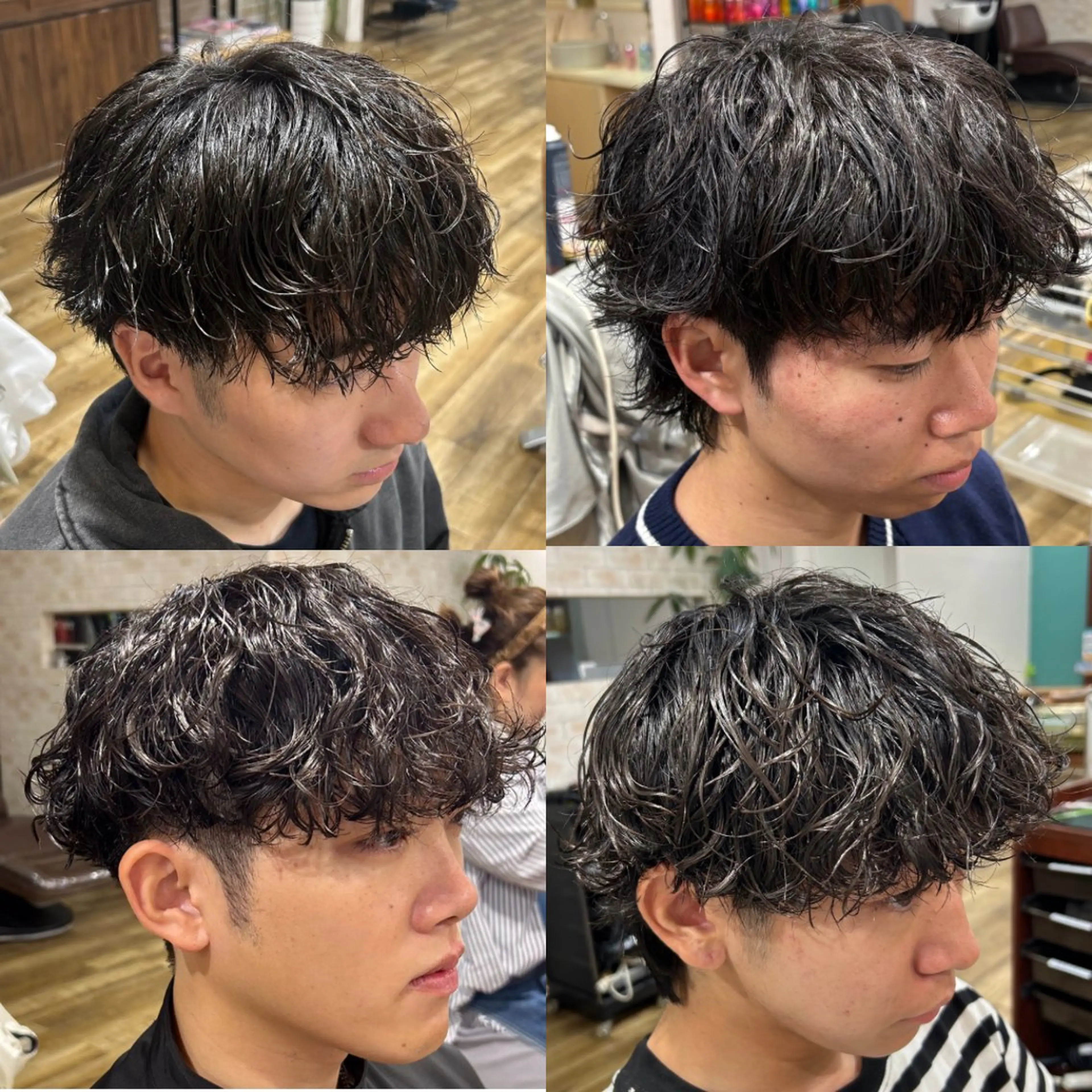 ミディアム パーマ メンズ ミディアムパーマ メンズパーマ くせ毛 カット パーマ 鶴田 将清のヘアスタイル