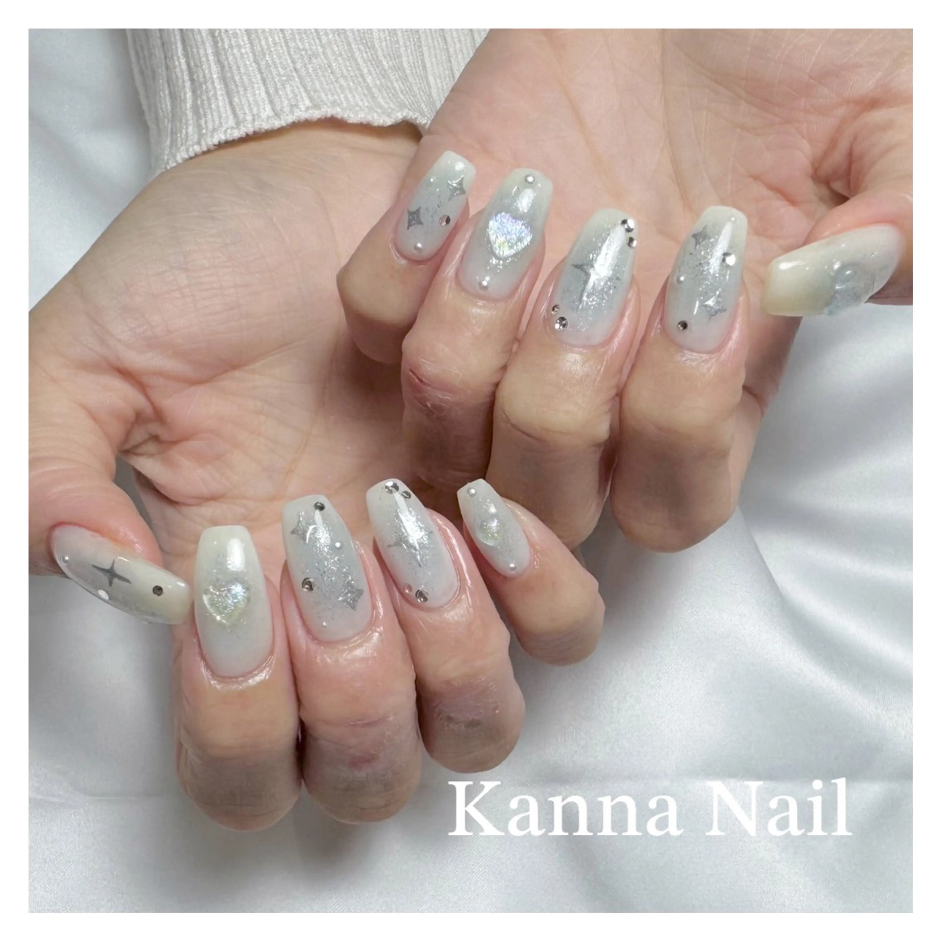 ネイル フットネイル ジェルネイル グラデーション キラキラネイル マグネットネイル Kanna Yuki カンナユキのネイルデザイン