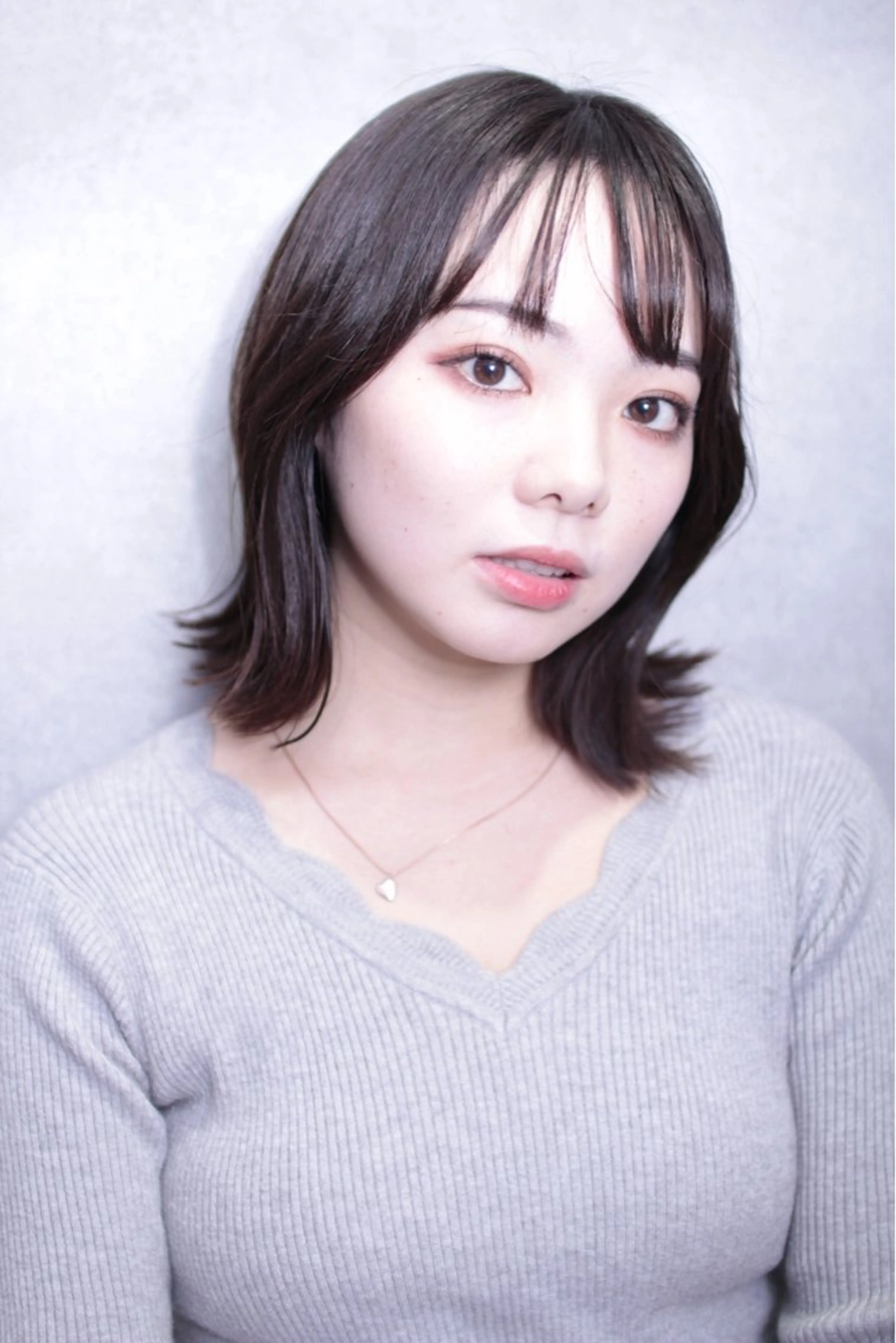 ミディアム カラー カット ヘアカラー トリートメント 須賀 一美のヘアスタイル