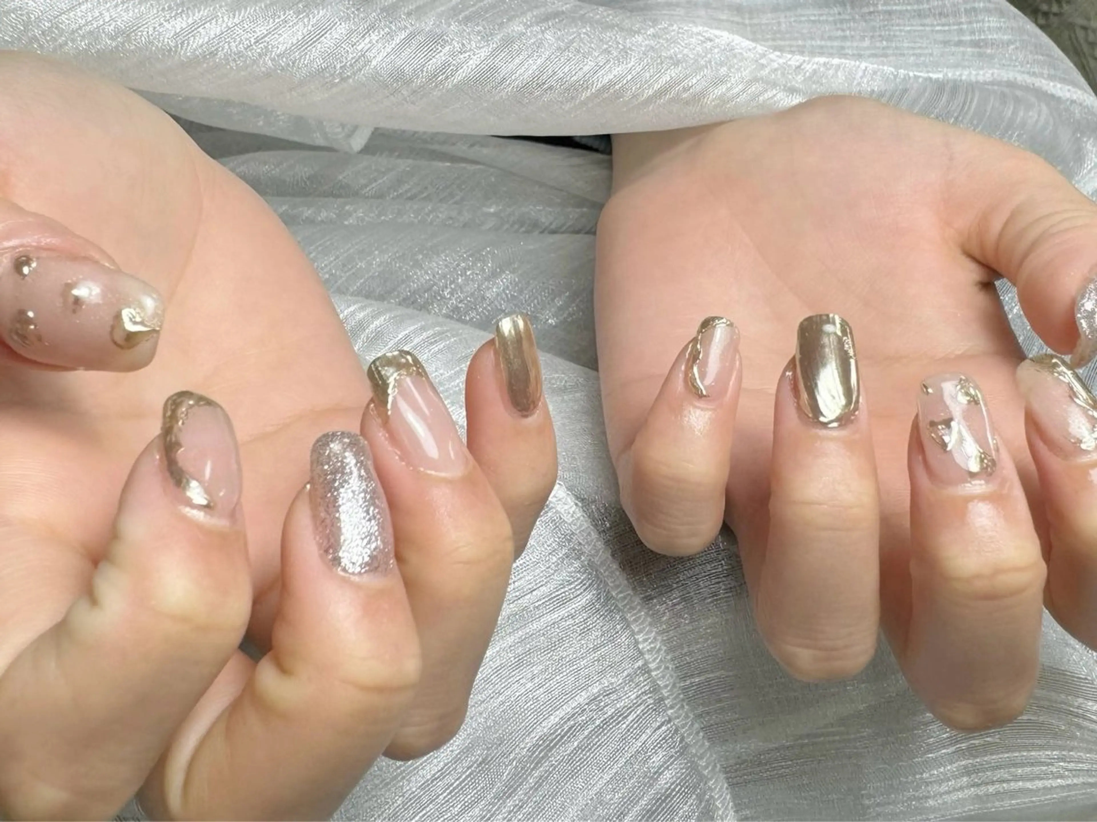 ネイル 長さ出し フレンチネイル グラデーション マグネットネイル マグネットフレンチ ハンドネイル ハンドケア 💕Dreamy KIYO💕のネイルデザイン