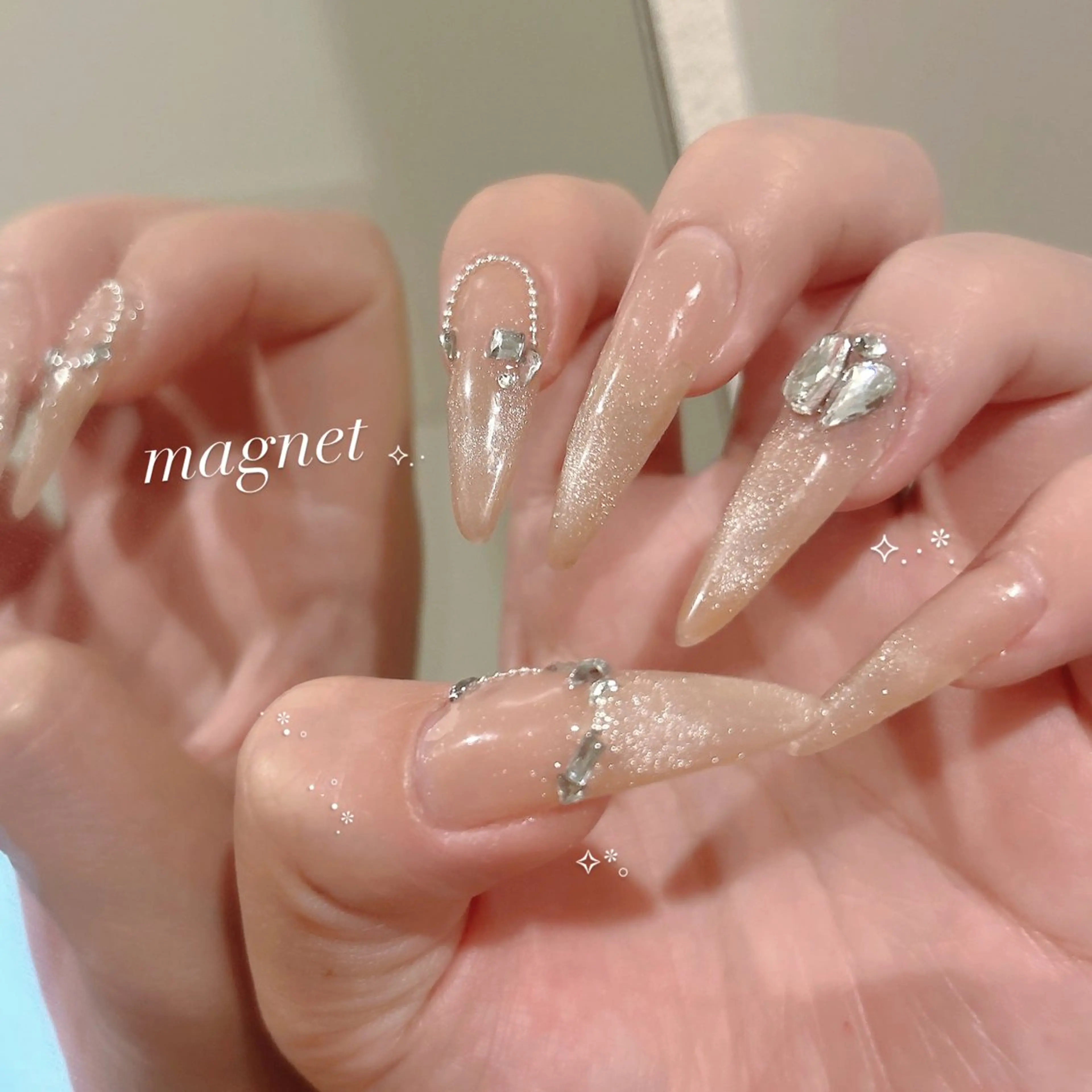 ネイル マグネットネイル ワンホンネイル Luxe nail rinaのネイルデザイン