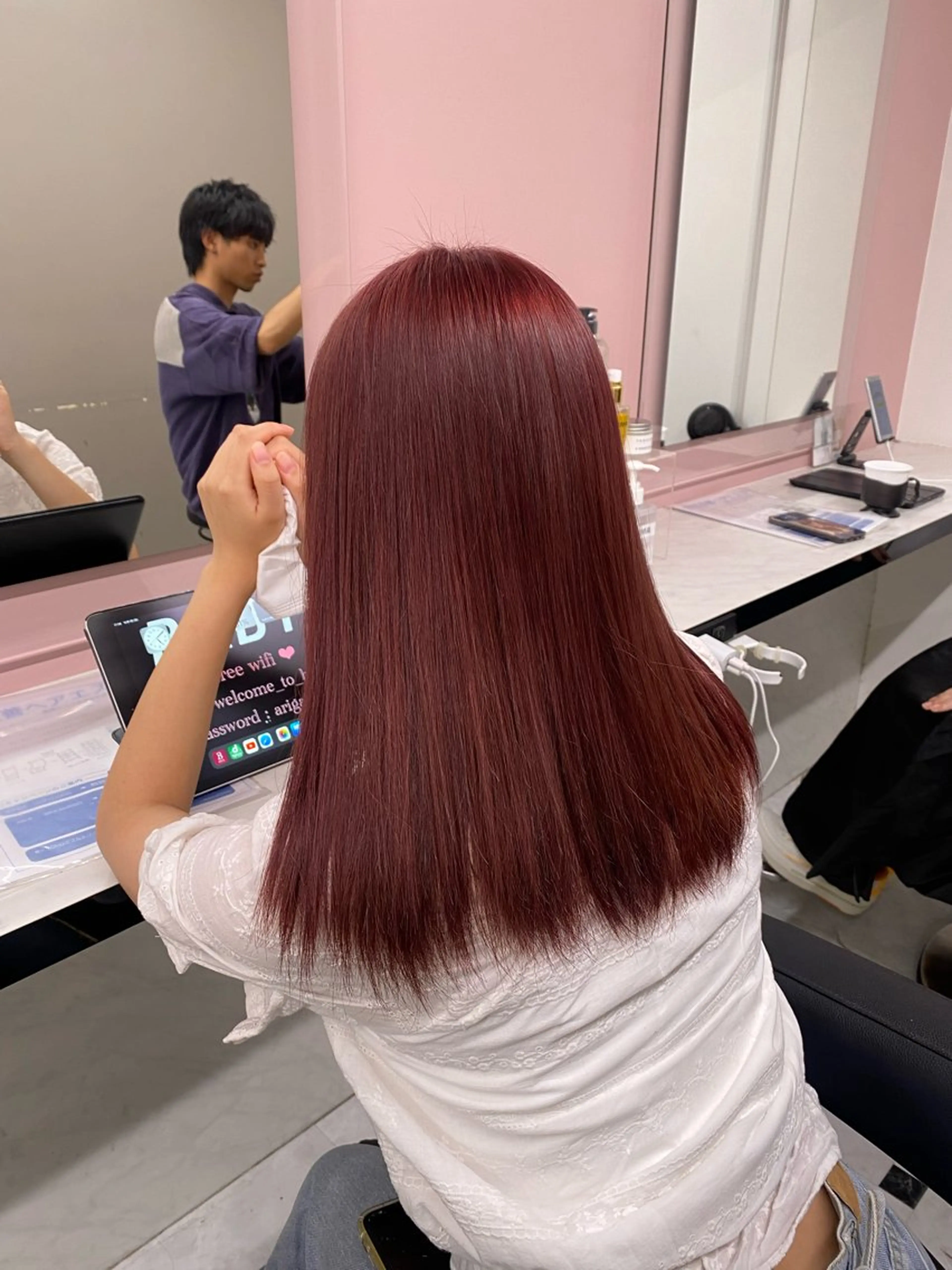 カラー ヘアカラー トリートメント ♥️韓国/ガーリー 暖色misa♥️のヘアスタイル