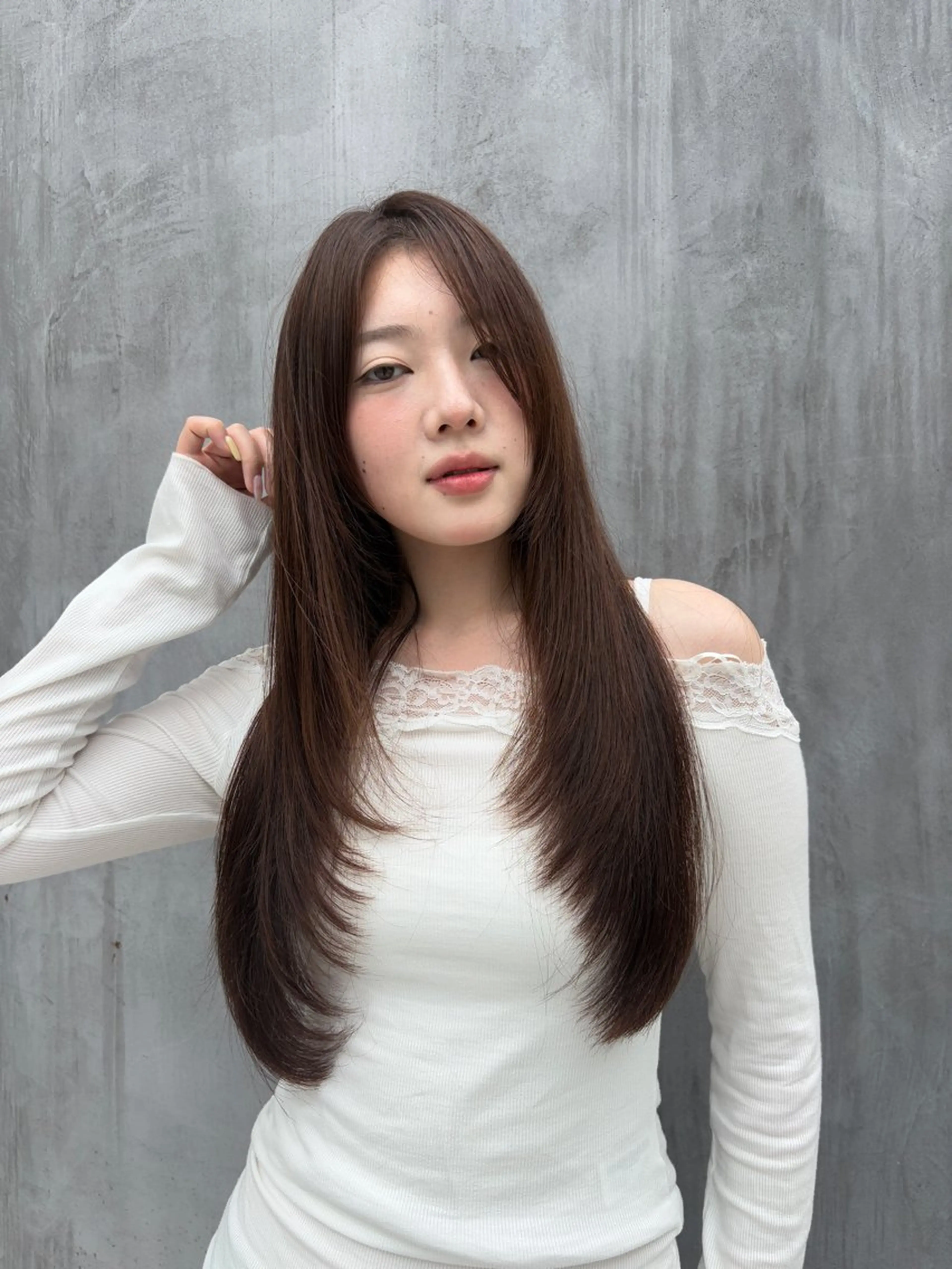 ロング カラー カット ヘアカラー トリートメント 韓国レイヤー/透明感 カラー/RIN🎀のヘアスタイル