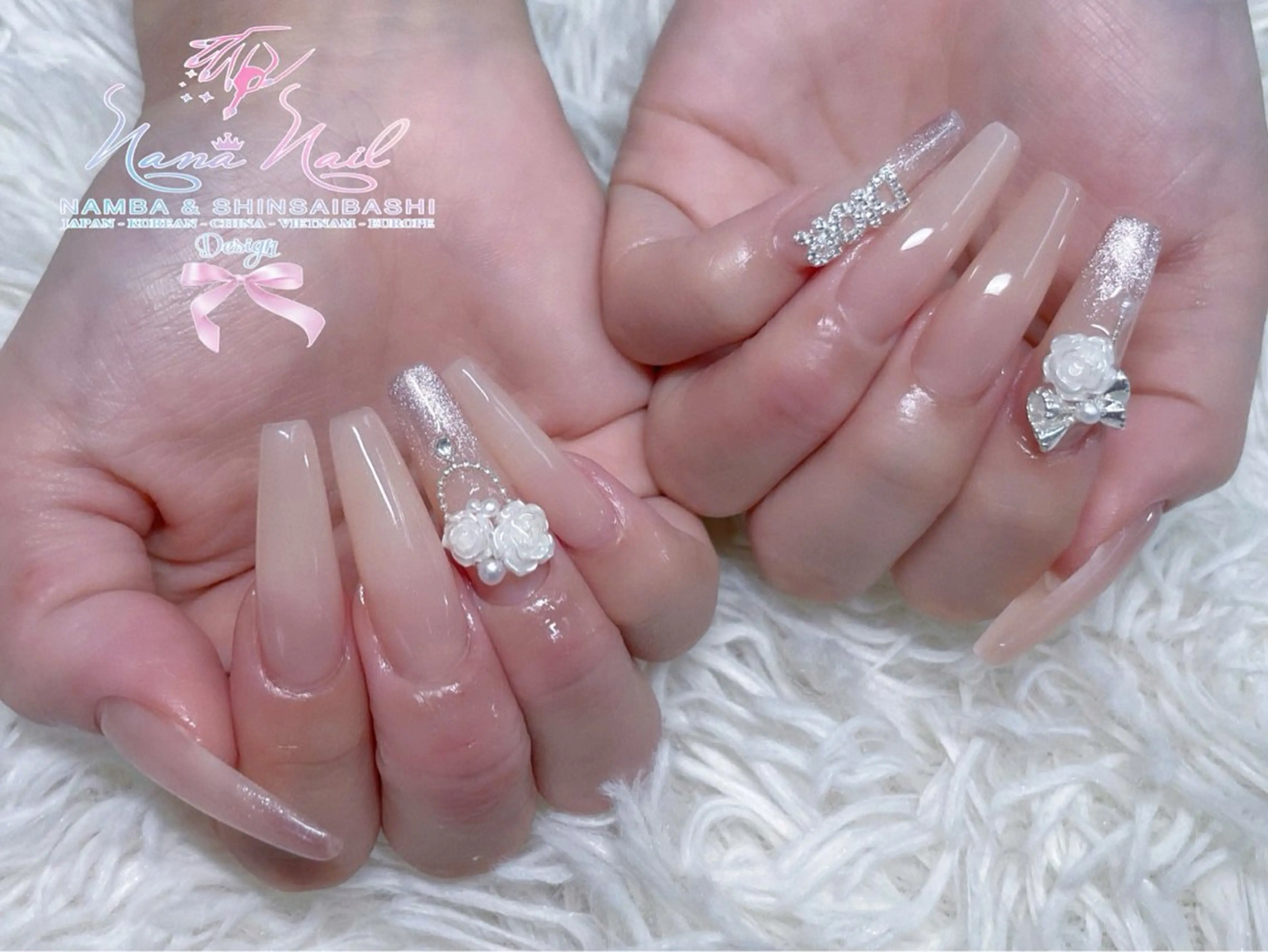 ネイル チークネイル 桜ネイル フラッシュネイル フットネイル ジェルネイル ハンドネイル リナネイル アメ村心斎橋店のネイルデザイン