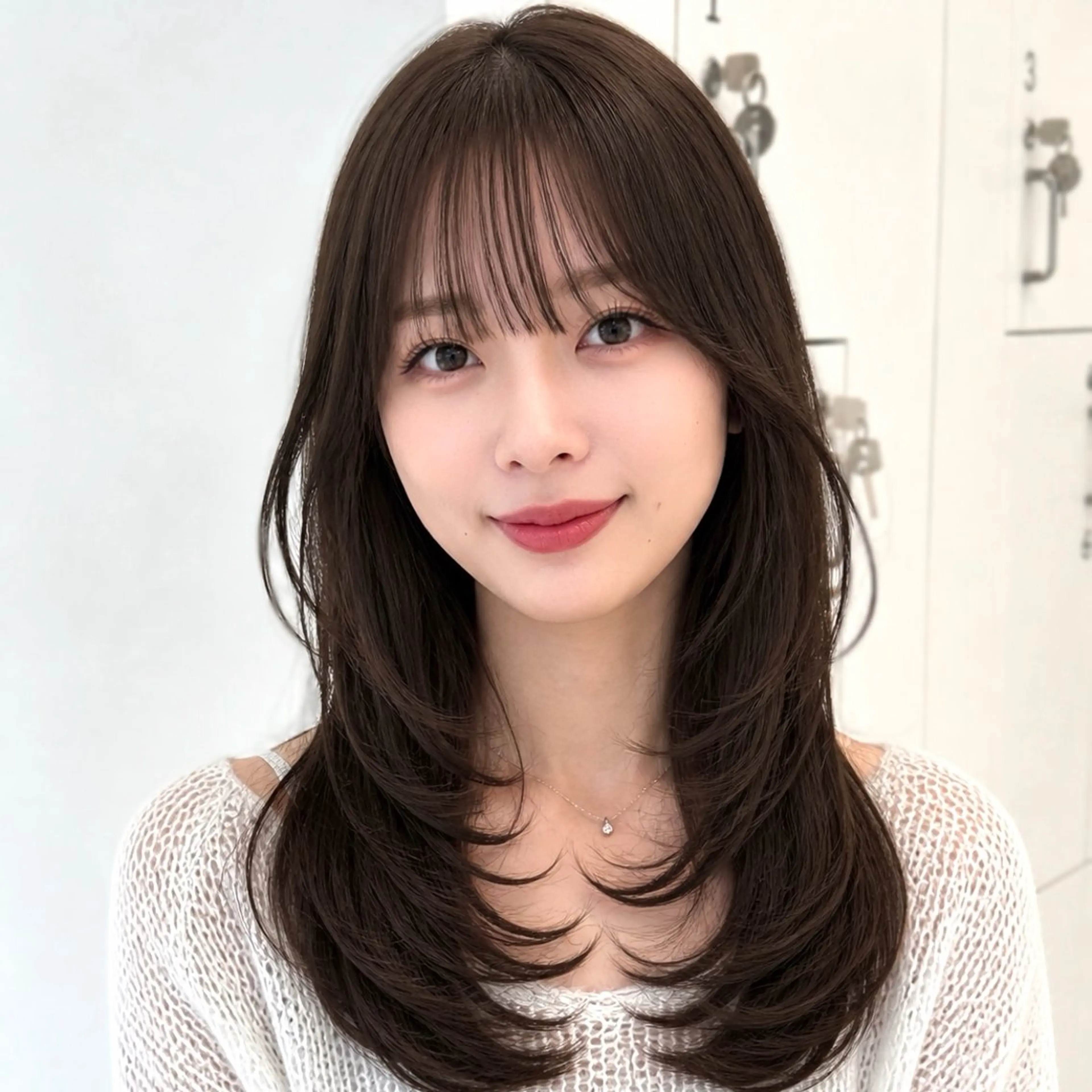 セミロング カラー レイヤーカット カット ヘアカラー トリートメント mei / レイヤー 顔まわり 🤍のヘアスタイル
