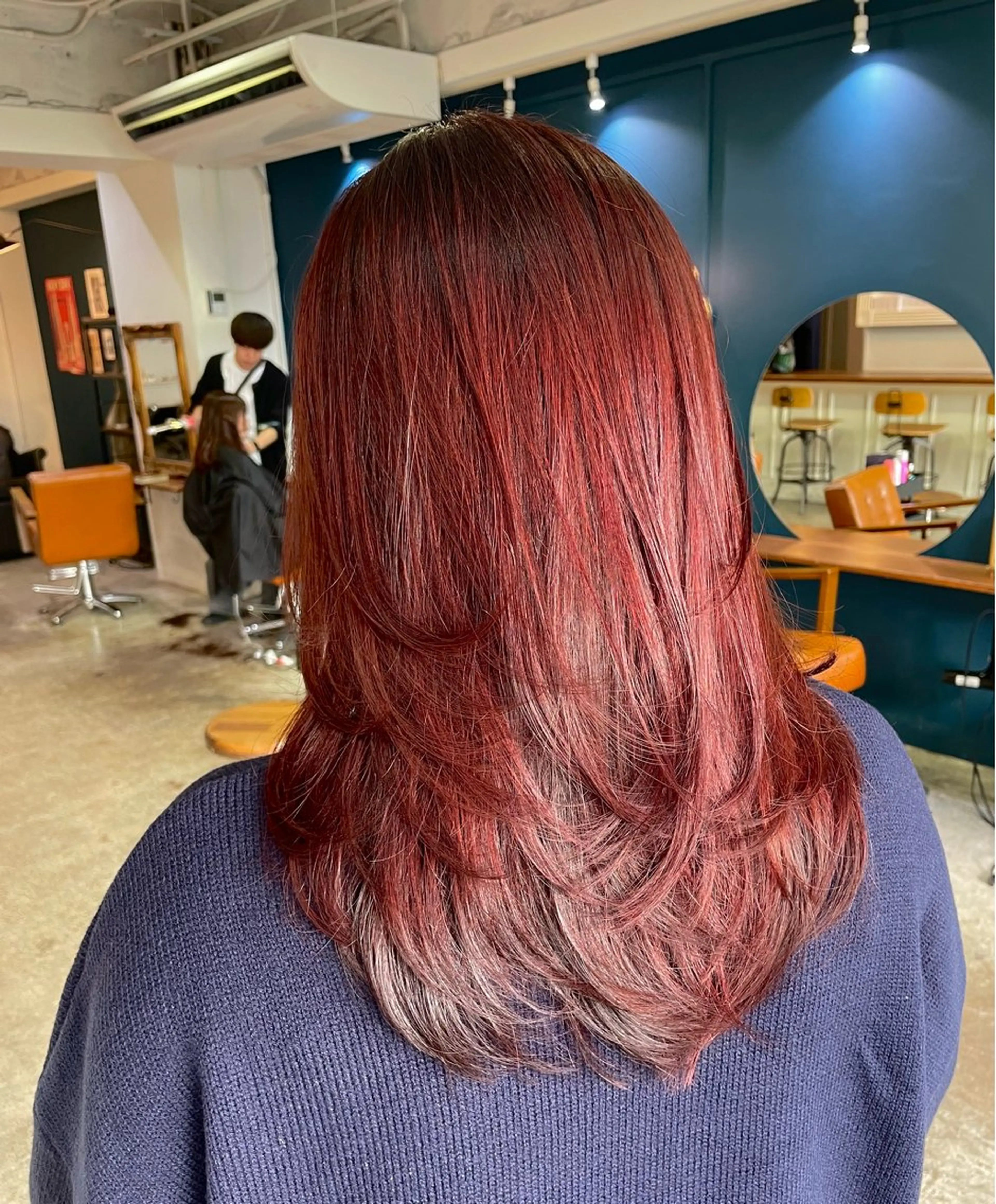 ロング カラー ヘアアレンジ ボルドーカラー レイヤーカット カット ヘアカラー トリートメント 山崎 澪 レイヤーカット/大宮のヘアスタイル
