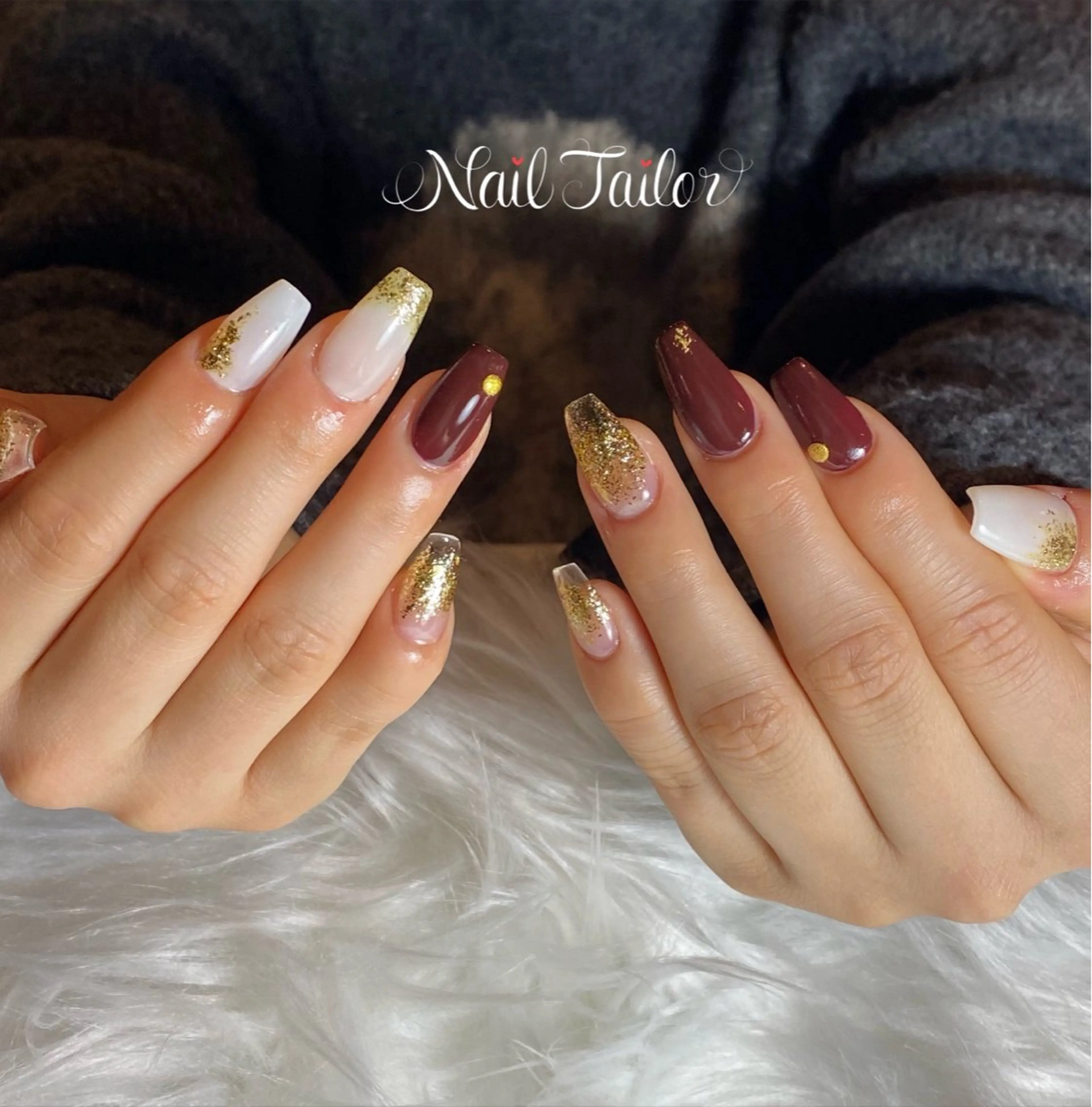 ネイル クリアネイル 長さ出し ジェルネイル ゴールド ワンカラーネイル NailTailor ネイルテイラーのネイルデザイン