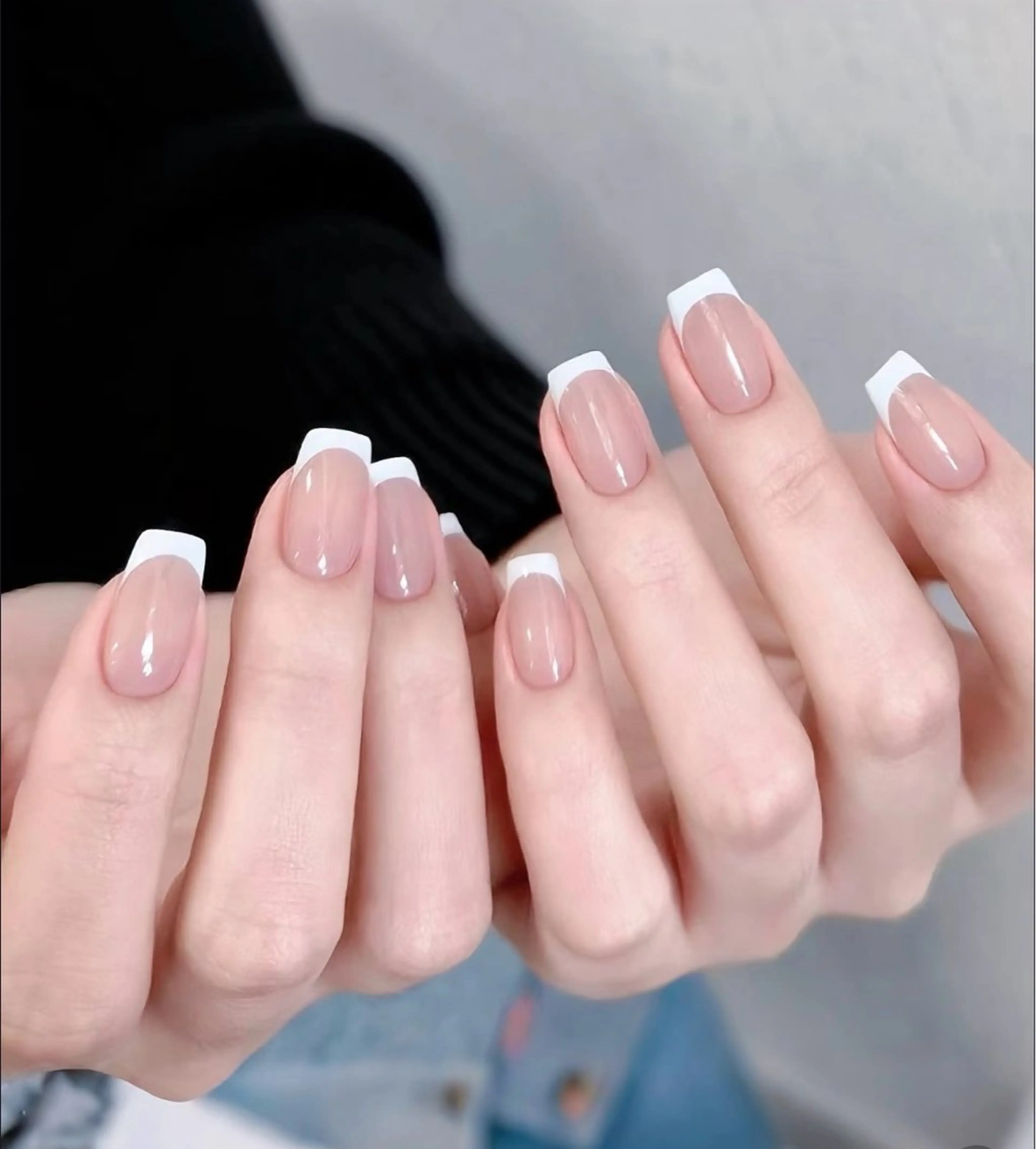 ネイル アートネイル オーロラネイル クリアネイル 長さ出し フレンチネイル K Kのネイルデザイン