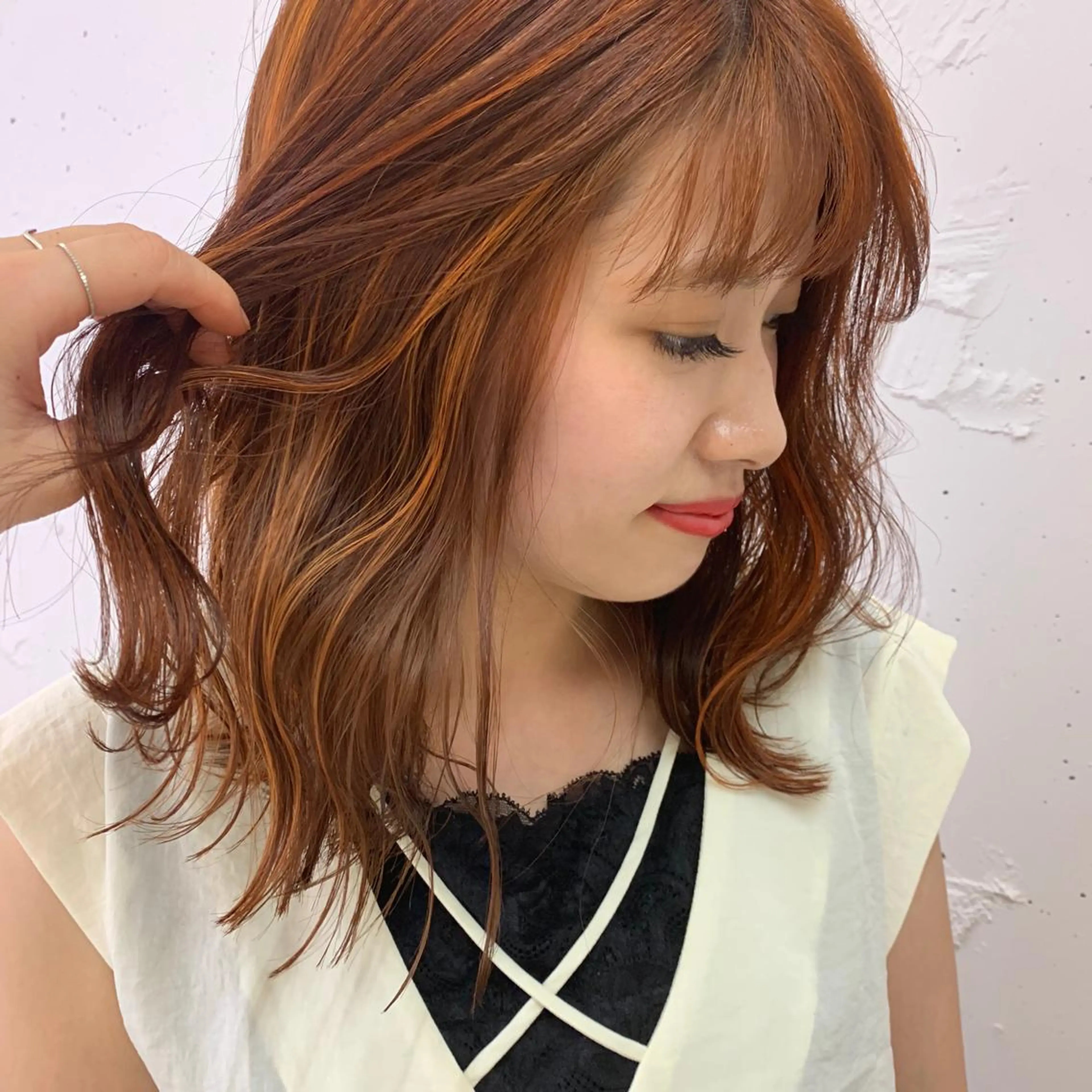 ミディアム 顔周りの垢抜けヘア 立山あいりのヘアスタイル