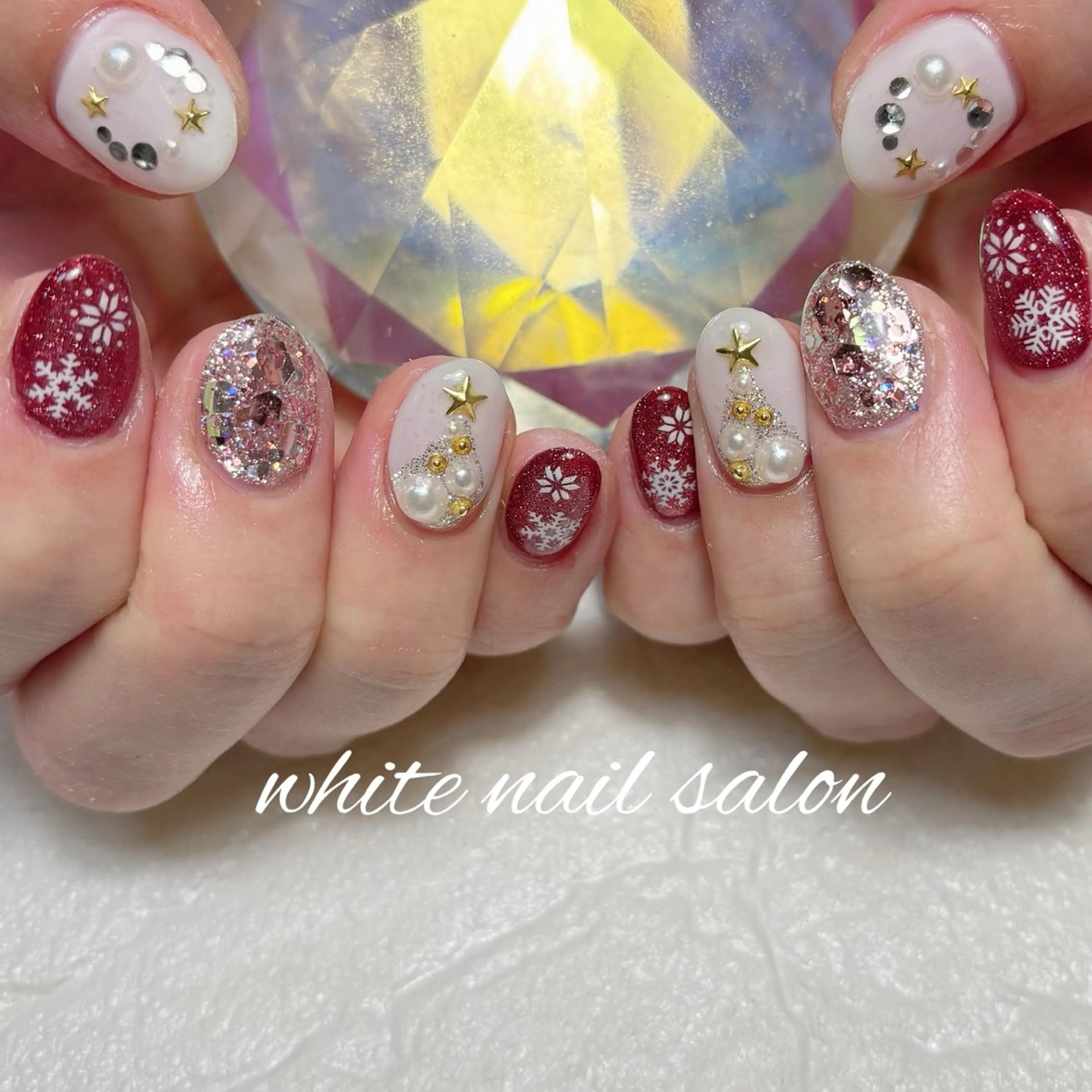 ネイル フットネイル ホワイト ハンドネイル white nail salonのネイルデザイン