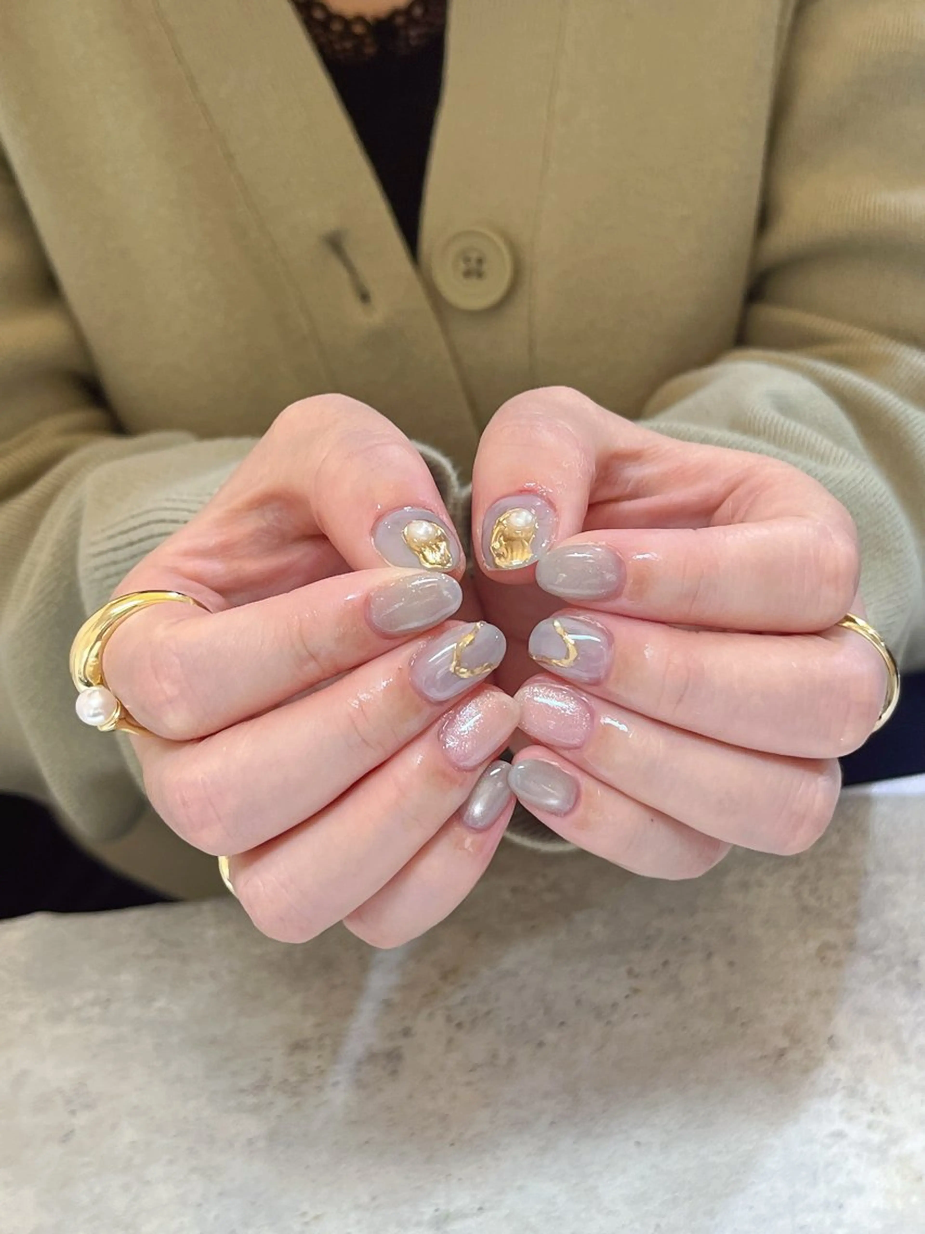 ネイル ミラーネイル ハンドネイル r.nailBY α 大阪福島区/岸本🧸のネイルデザイン