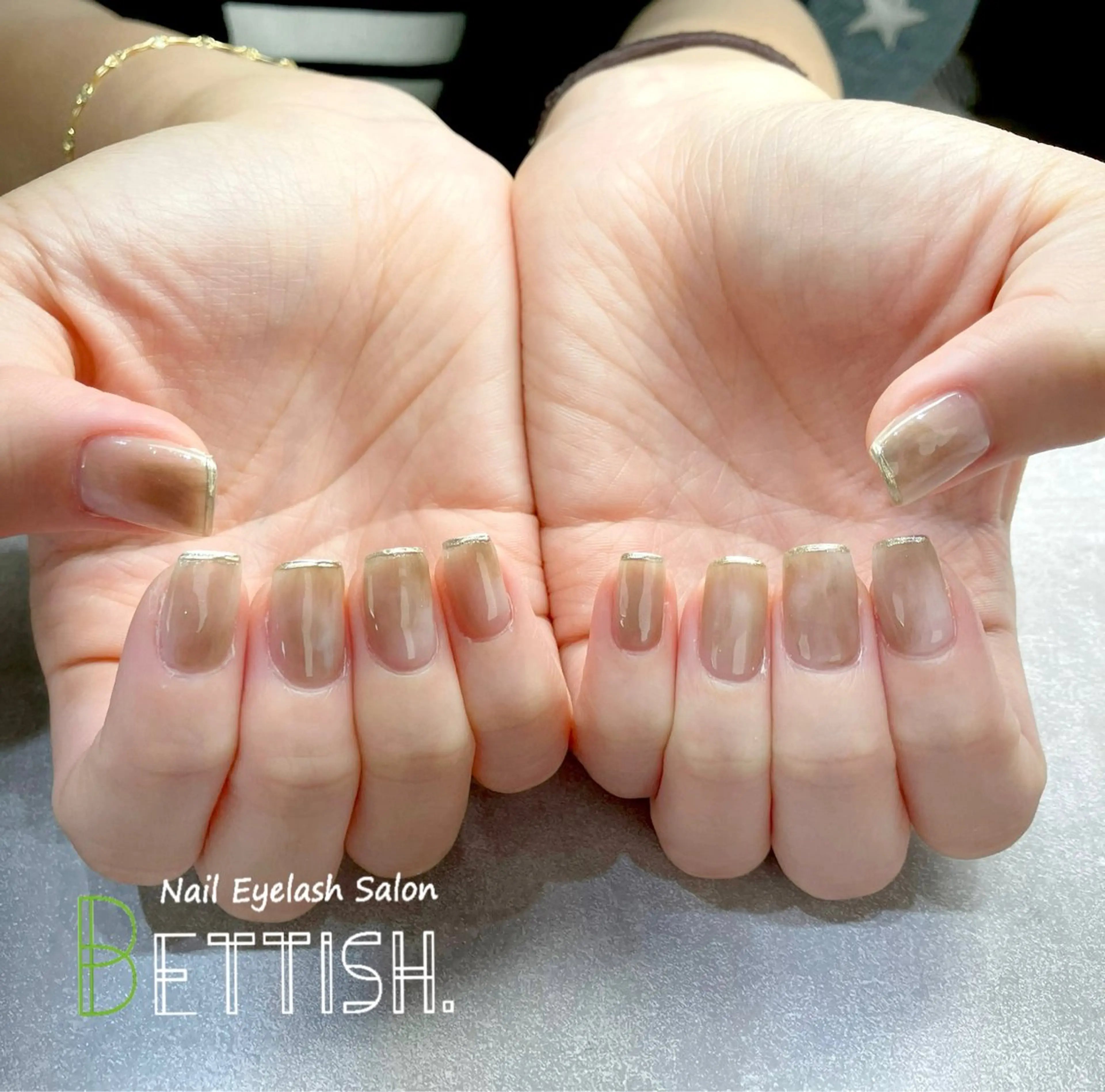 ネイル ブラウン ニュアンスネイル ハンドネイル BETTISH. KUMIKO☺︎︎のネイルデザイン