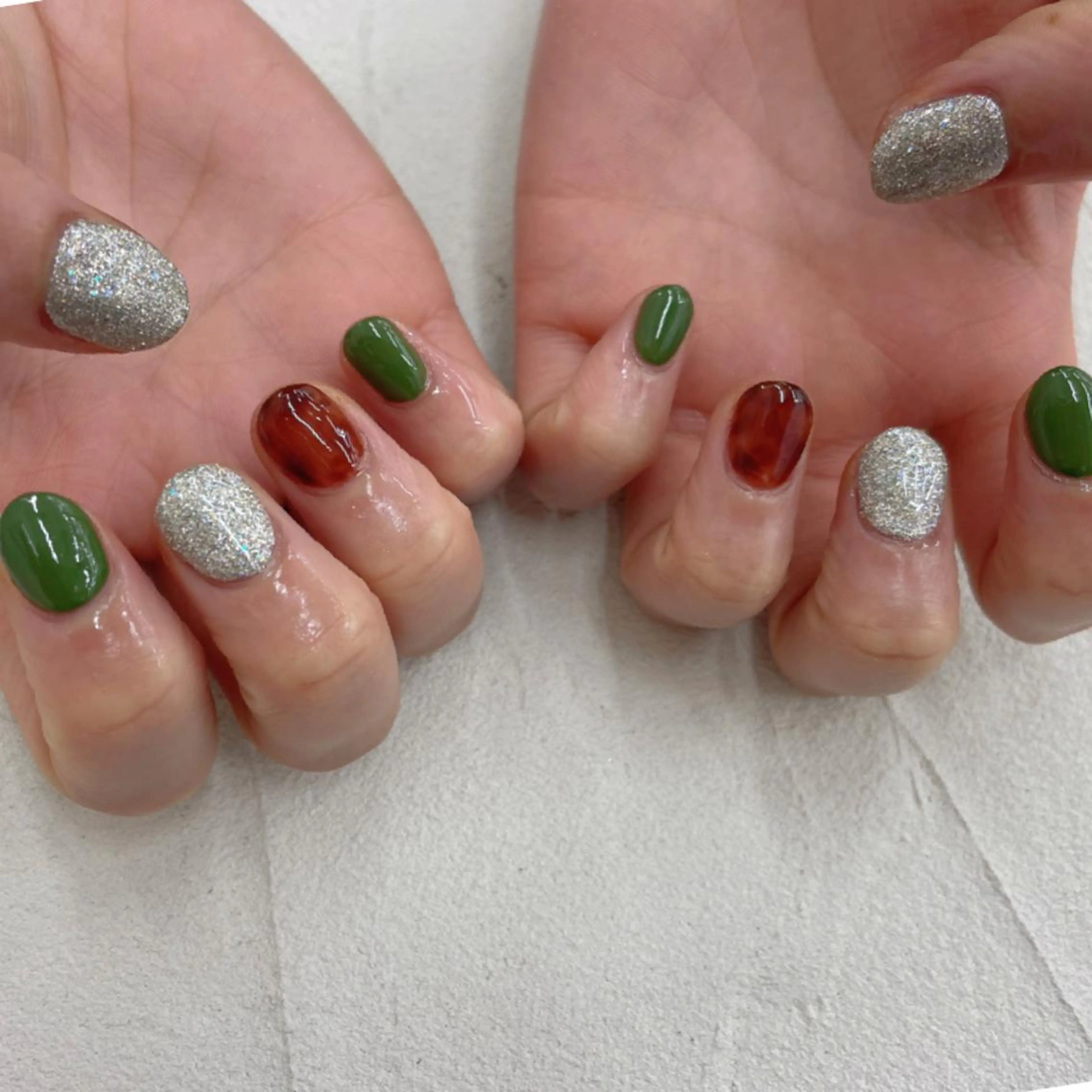 ネイル べっ甲ネイル ワンカラーネイル ハンドネイル Bianca 武蔵小金井　ほしののネイルデザイン