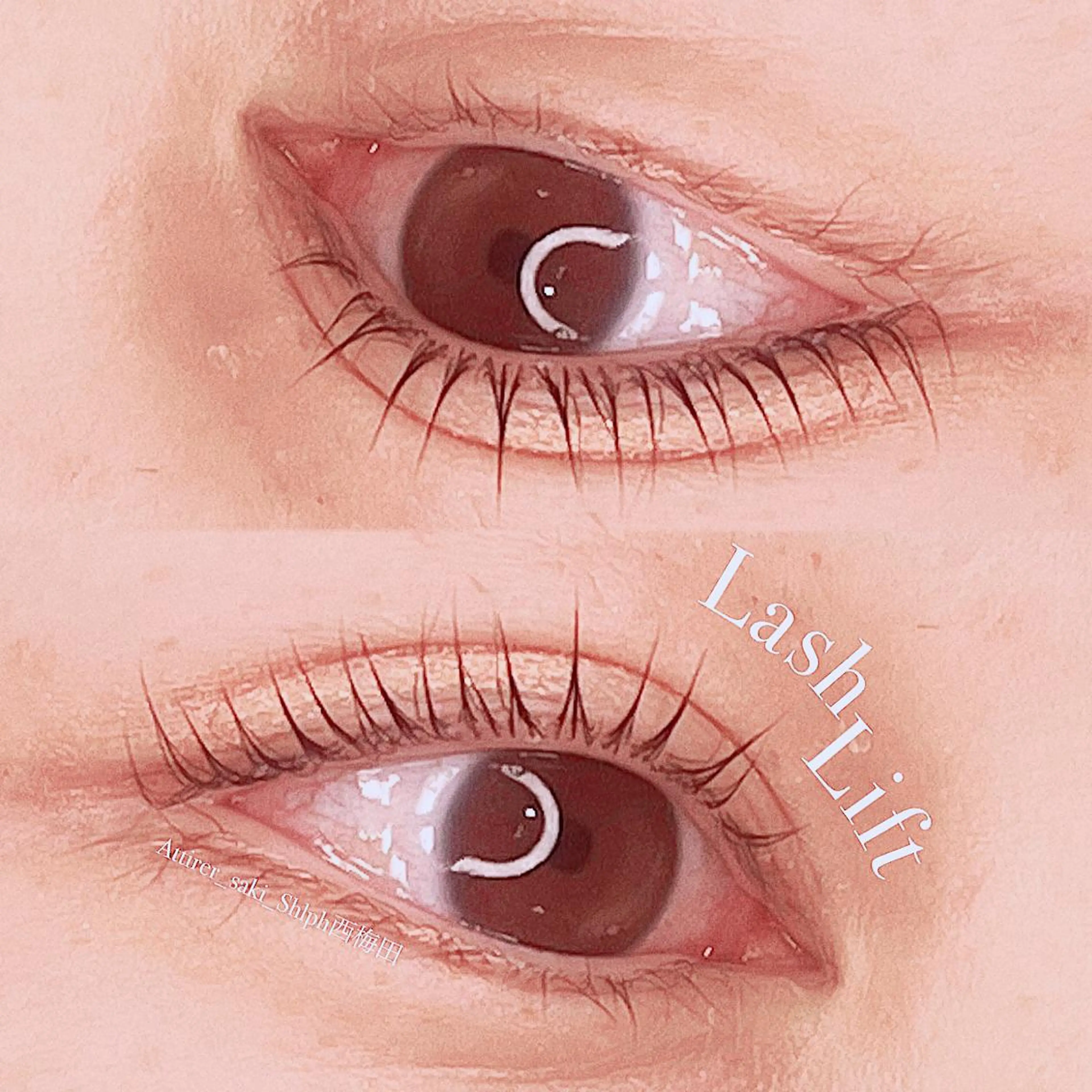 マツエク・マツパ パリジェンヌラッシュリフト 一重×まつ毛パーマ マツパ 大阪梅田 SAKI 韓国風束感まつ毛のマツエク・マツパデザイン