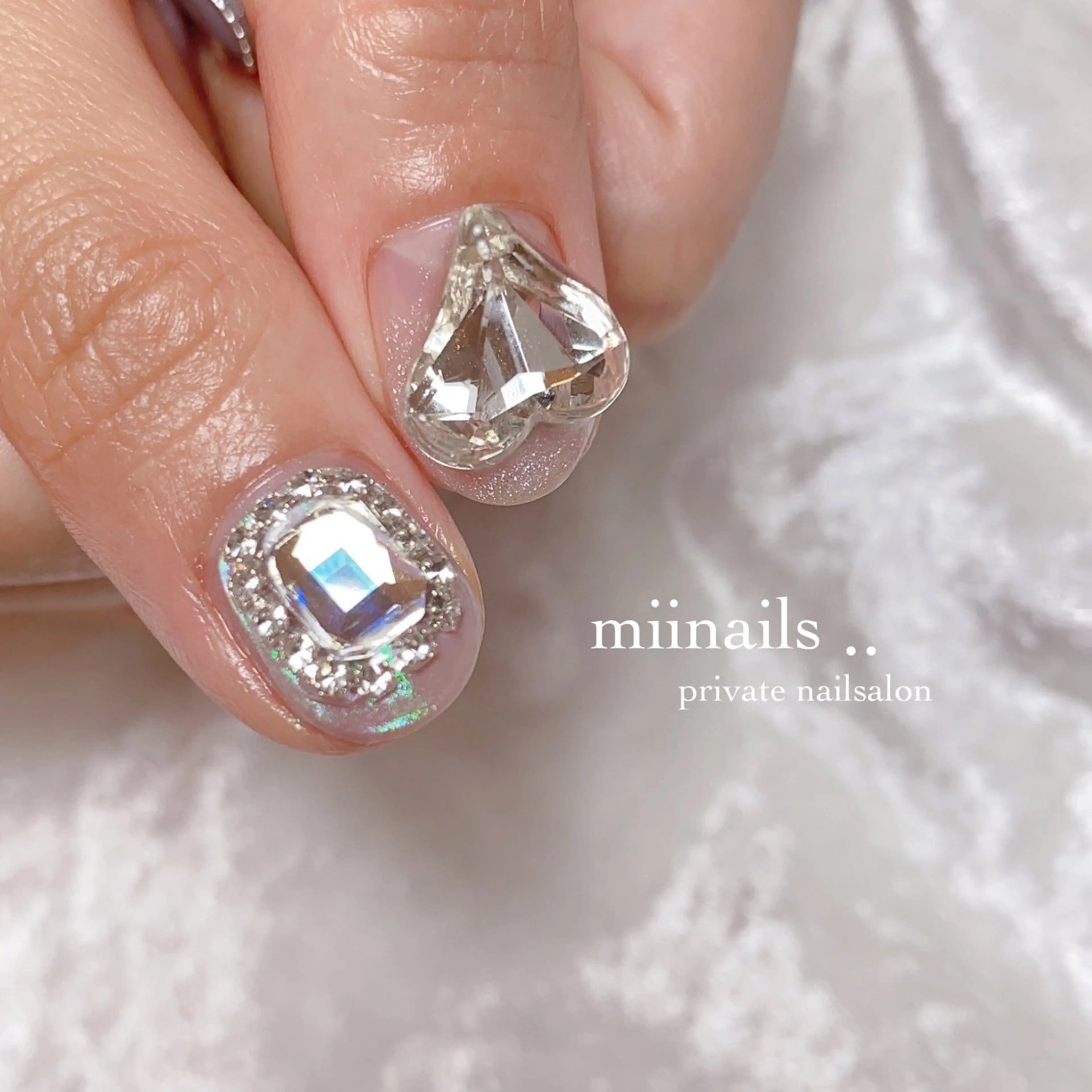 ネイル フレンチネイル 韓国ネイル ワンホンネイル ハンドネイル nailsalon miinailsのネイルデザイン