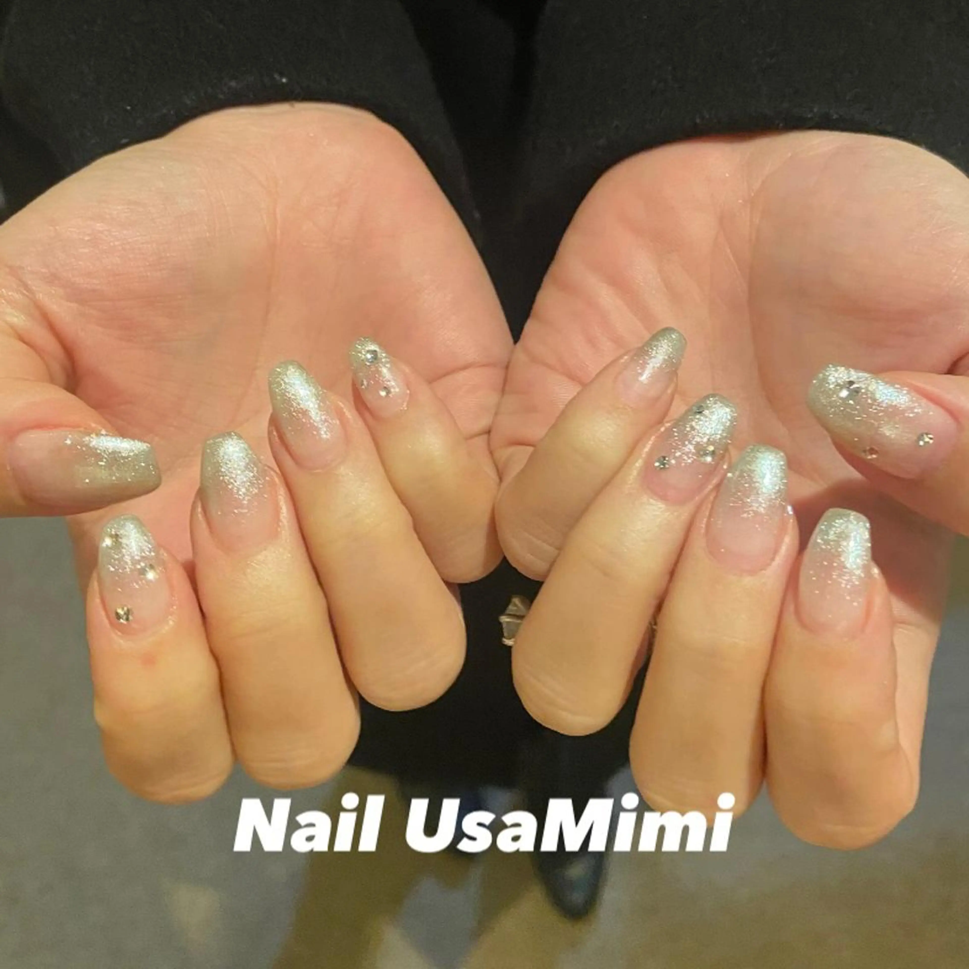 ネイル クリアネイル フットネイル ジェルネイル マグネットネイル 持ち込み 本町ネイルNail UsaMimiのネイルデザイン