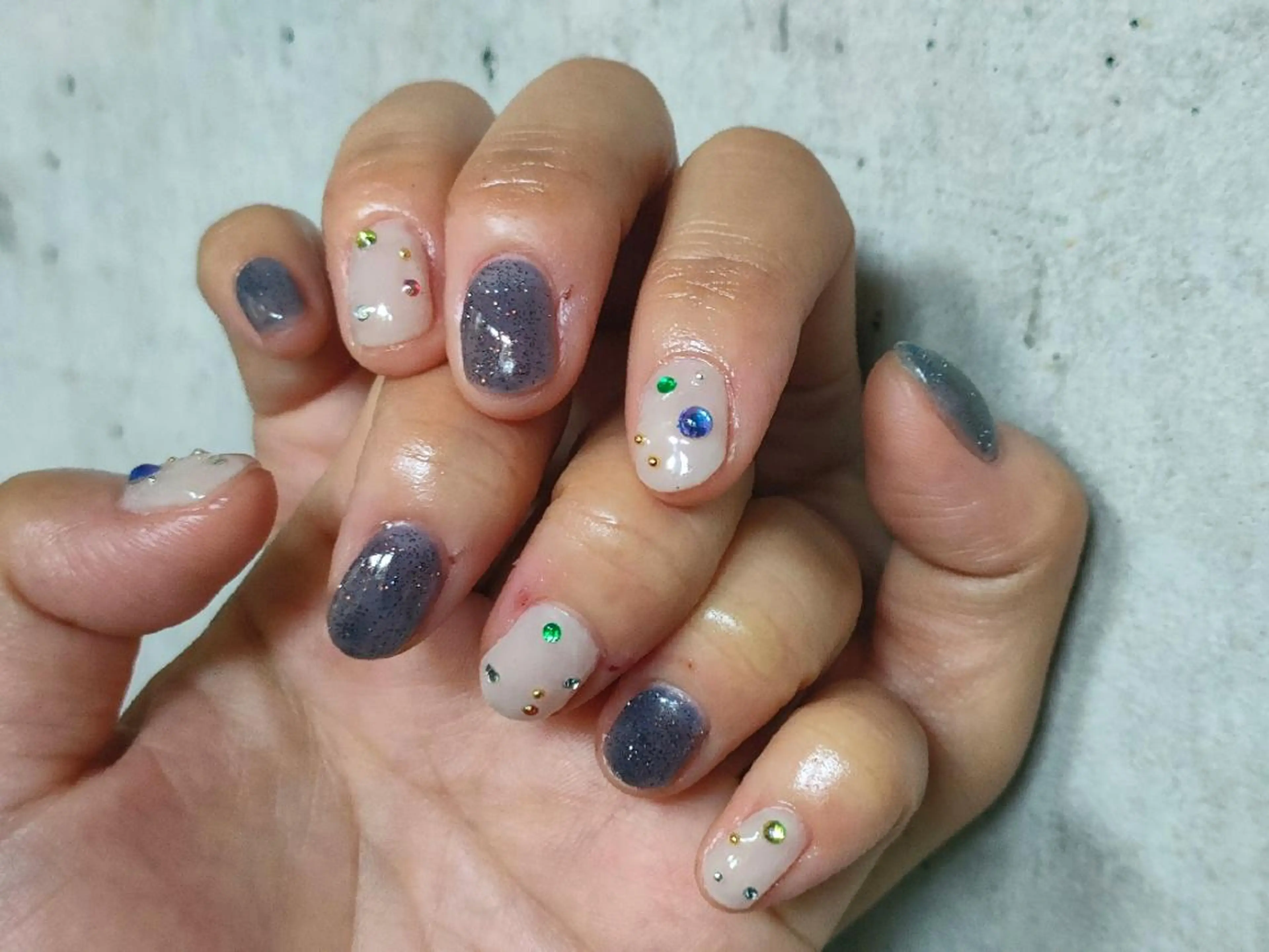 ネイル アートネイル フラッシュネイル ラメ(グリッター) ワンカラーネイル ストーンネイル oir. nailsalonのネイルデザイン
