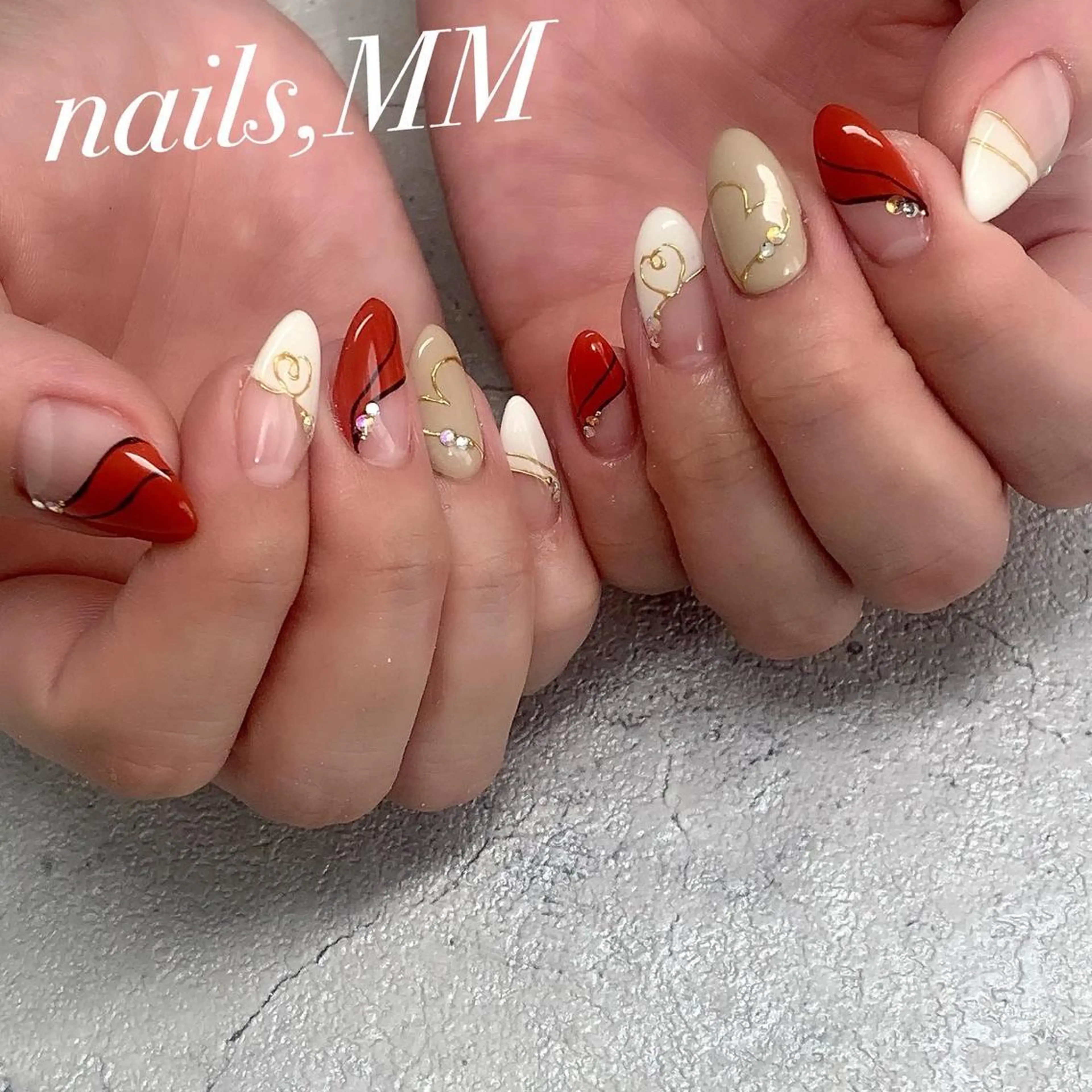 ネイル バレンタイン ハンドネイル nailsalon MMのネイルデザイン