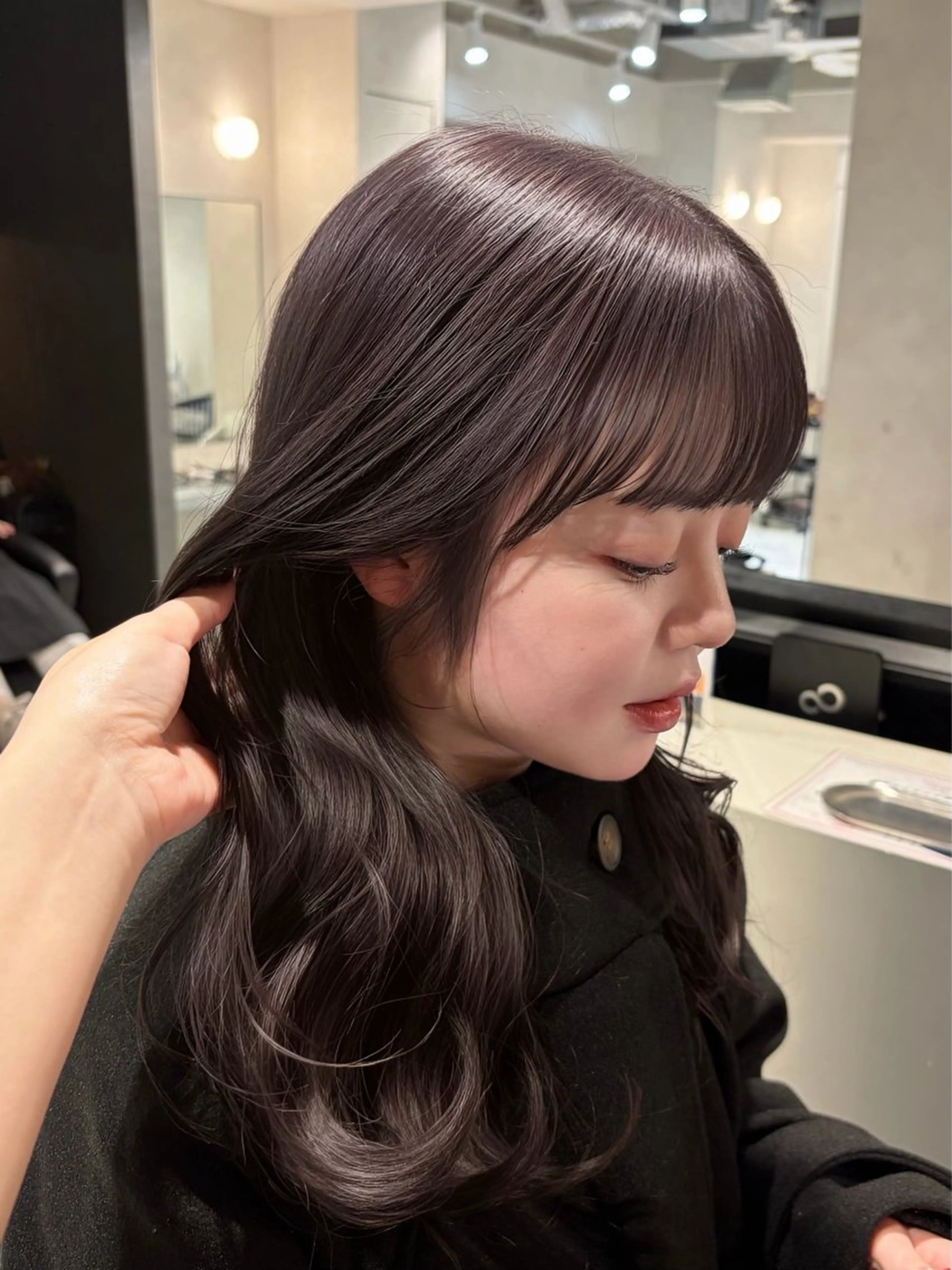 ロング カラー 透明感カラー グレージュ ラベンダーカラー ラベンダーグレージュ ラベンダーグレー カット ヘアカラー トリートメント 韓国レイヤー×モテ髪 /MITSUKI🤍のヘアスタイル