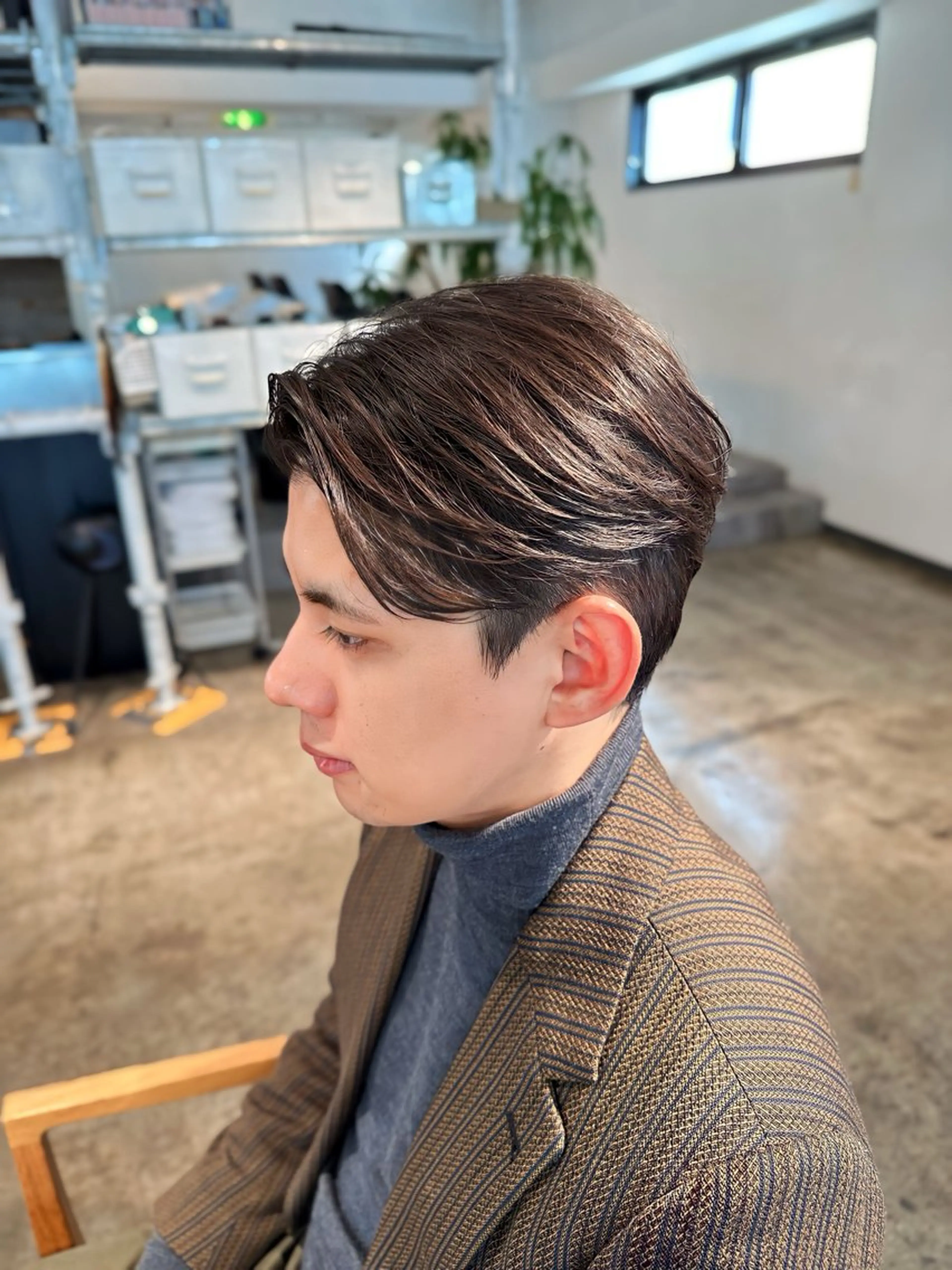 メンズ センターパート メンズパーマ 刈り上げ カット 骨格補正施術/メンズ 専門美容師/YUYAのヘアスタイル