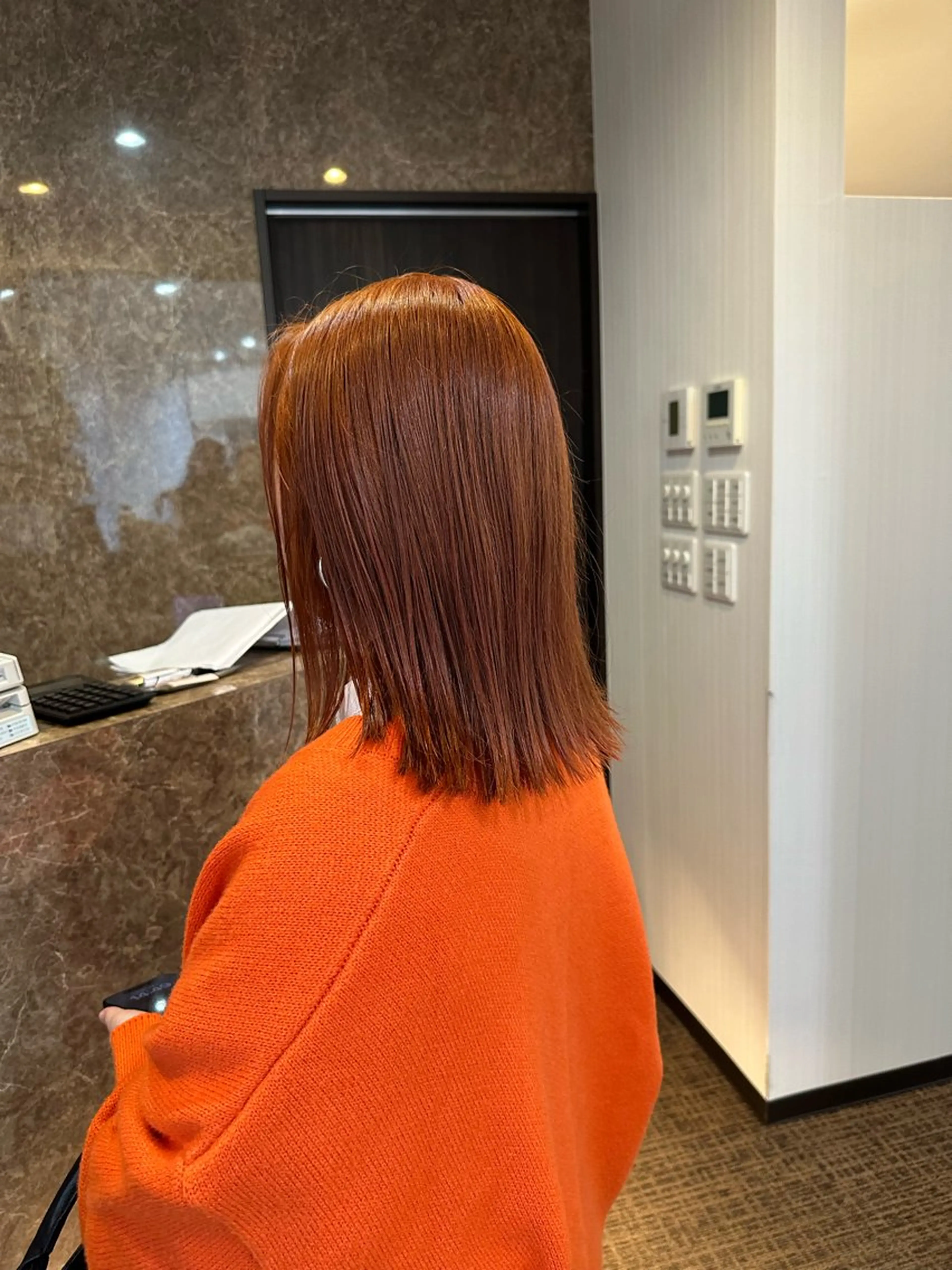 ミディアム カラー ブリーチ ダブルカラー ブリーチなしカラー 村田 菜摘のヘアスタイル