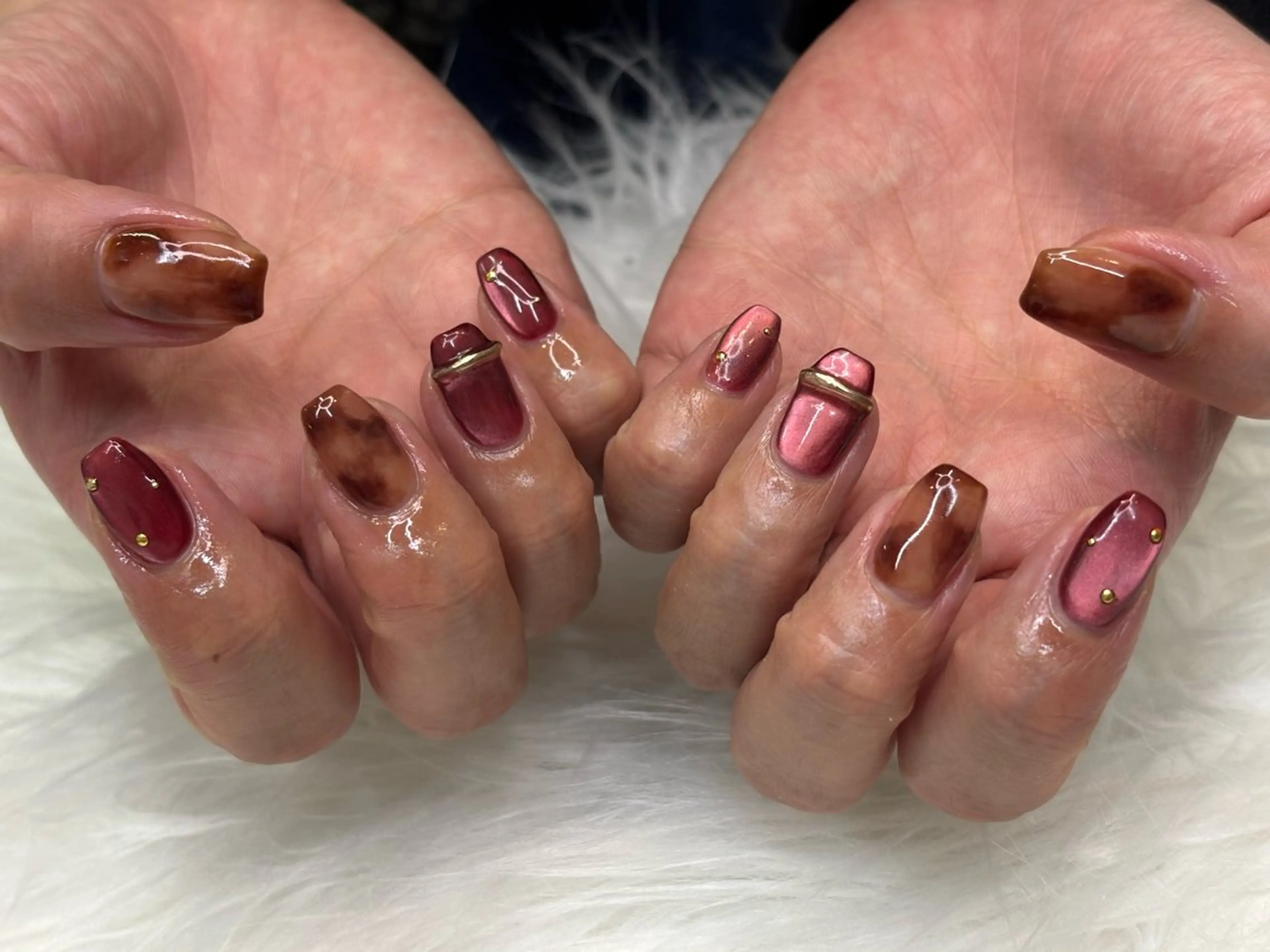 ネイル マグネットネイル ミラーネイル 春ネイル 夏ネイル 冬ネイル M Hのネイルデザイン