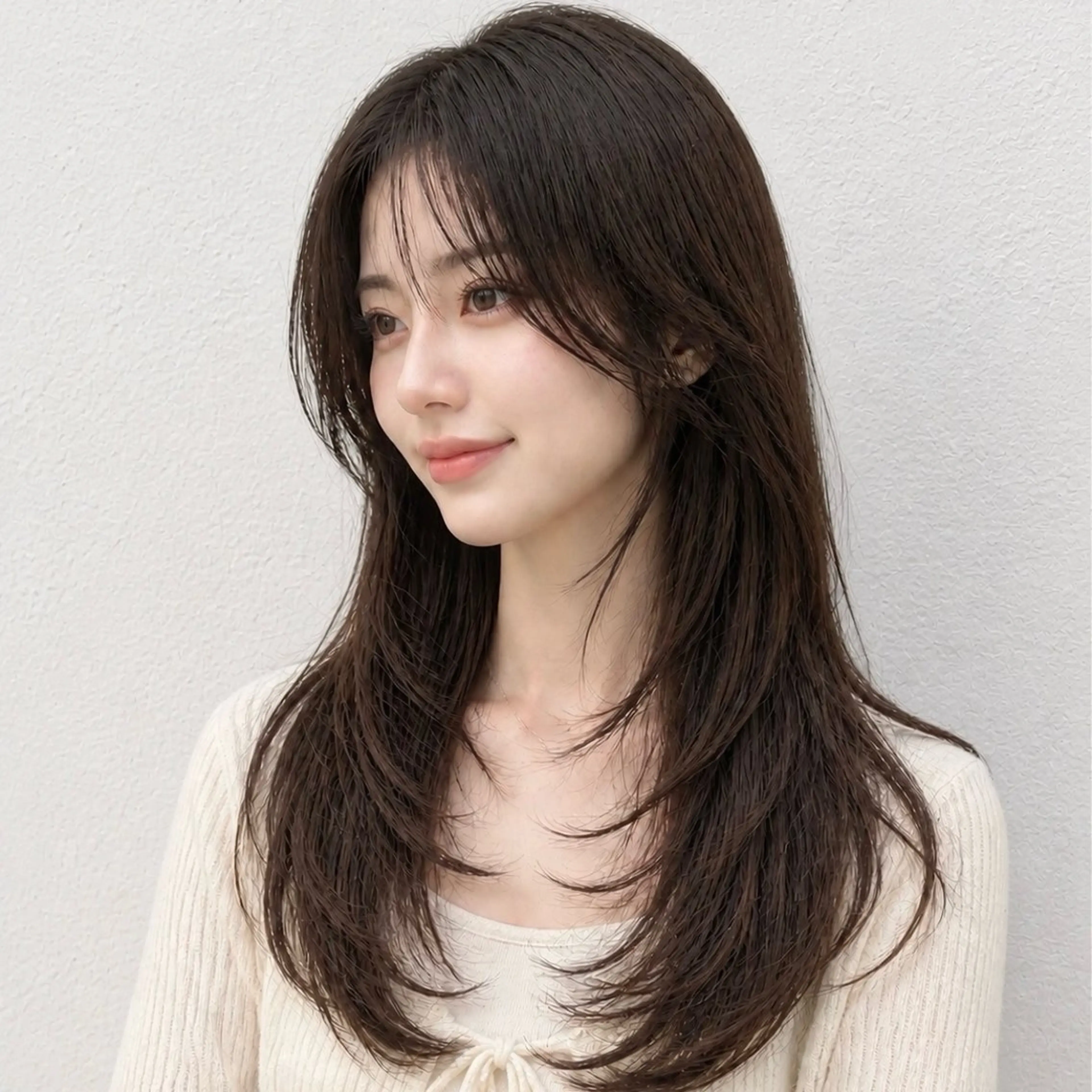 ロング カラー カット ヘアカラー トリートメント 【渋谷】中顔面短縮 ｜髪質改善｜れんのヘアスタイル