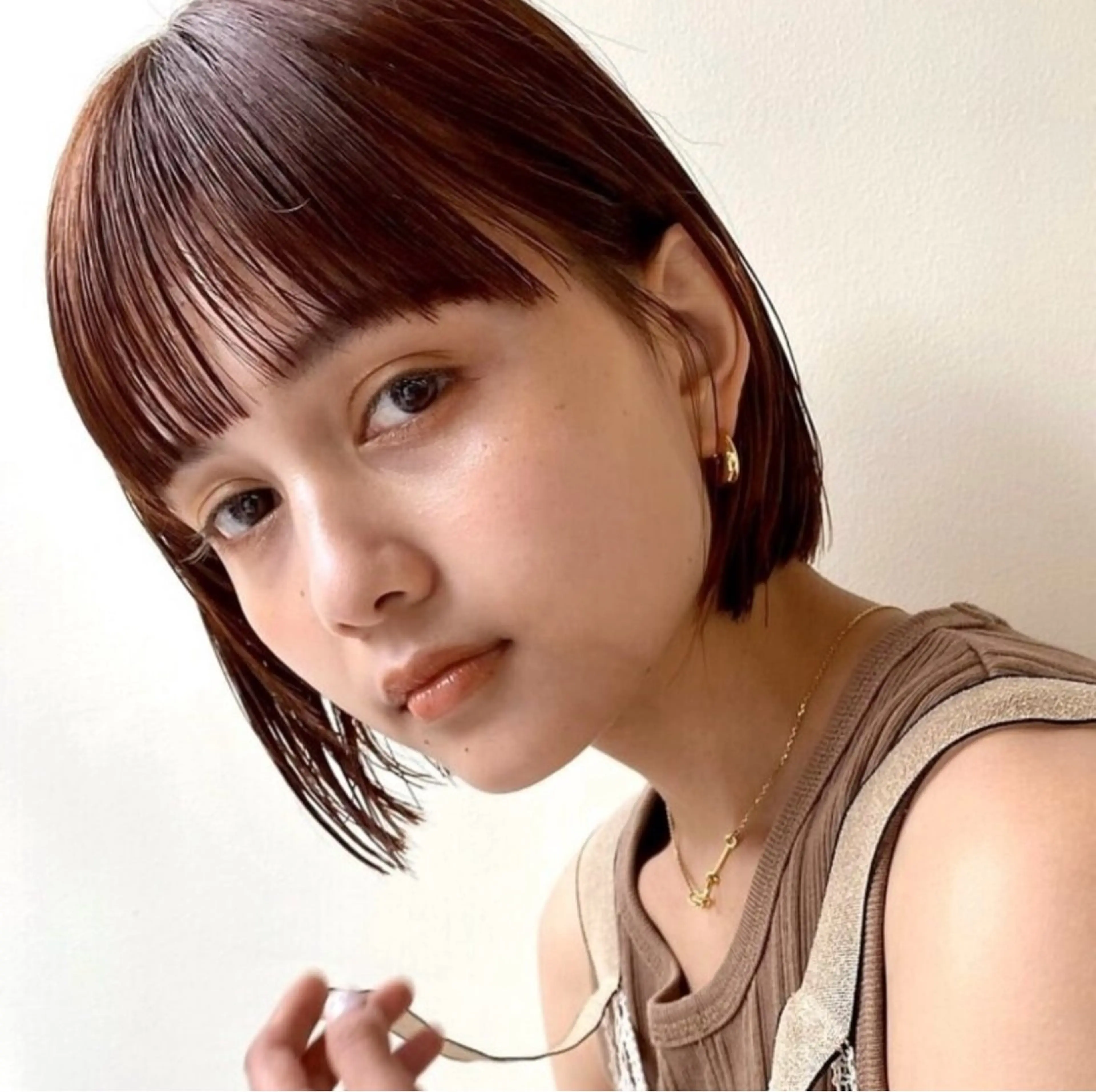 ショート カラー ボブ カット ヘアカラー レイヤー／デザイン カット／ヒナノのヘアスタイル