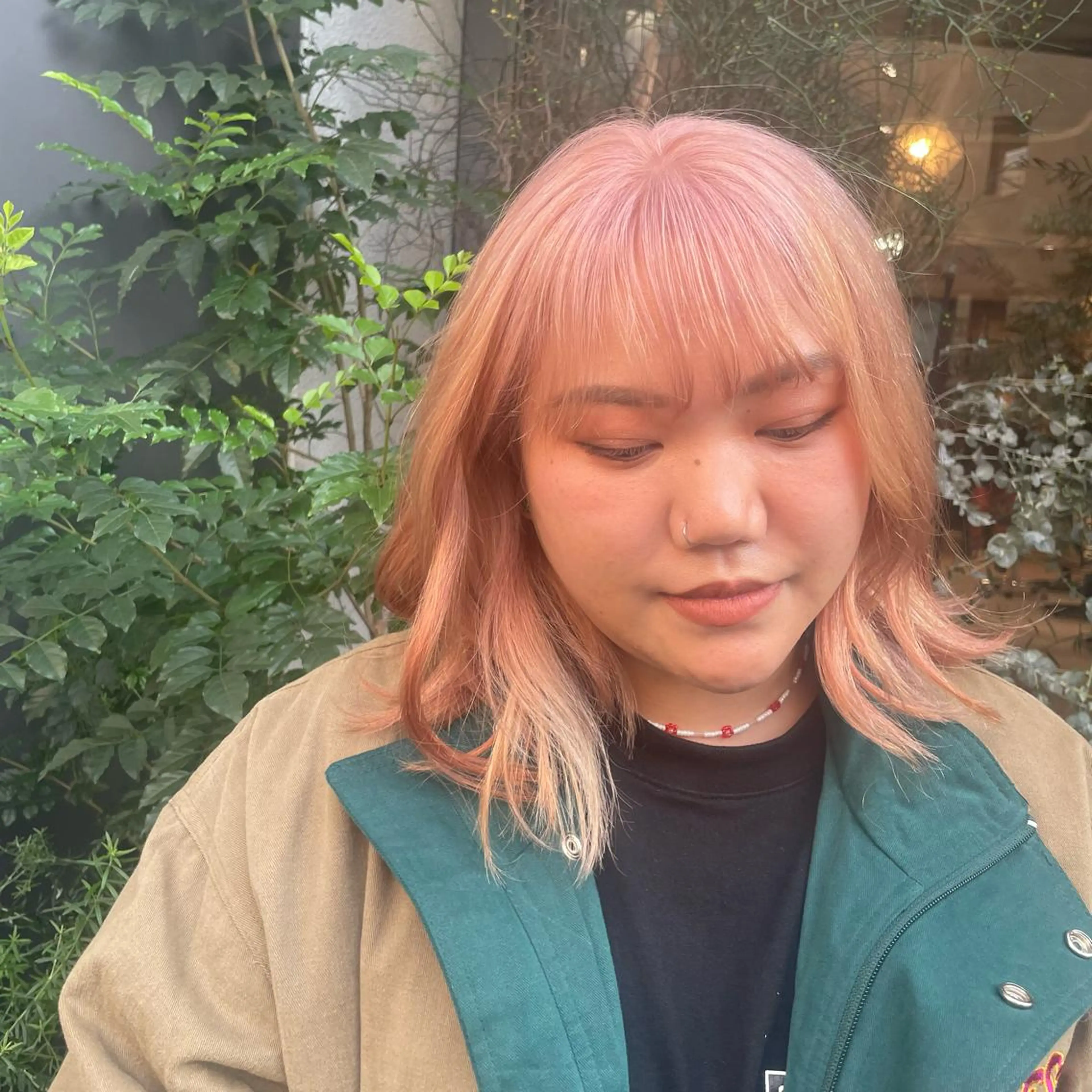 ミディアム ヘアカラー ハイトーン🦄ネイル 💞のぶちのネイルデザイン