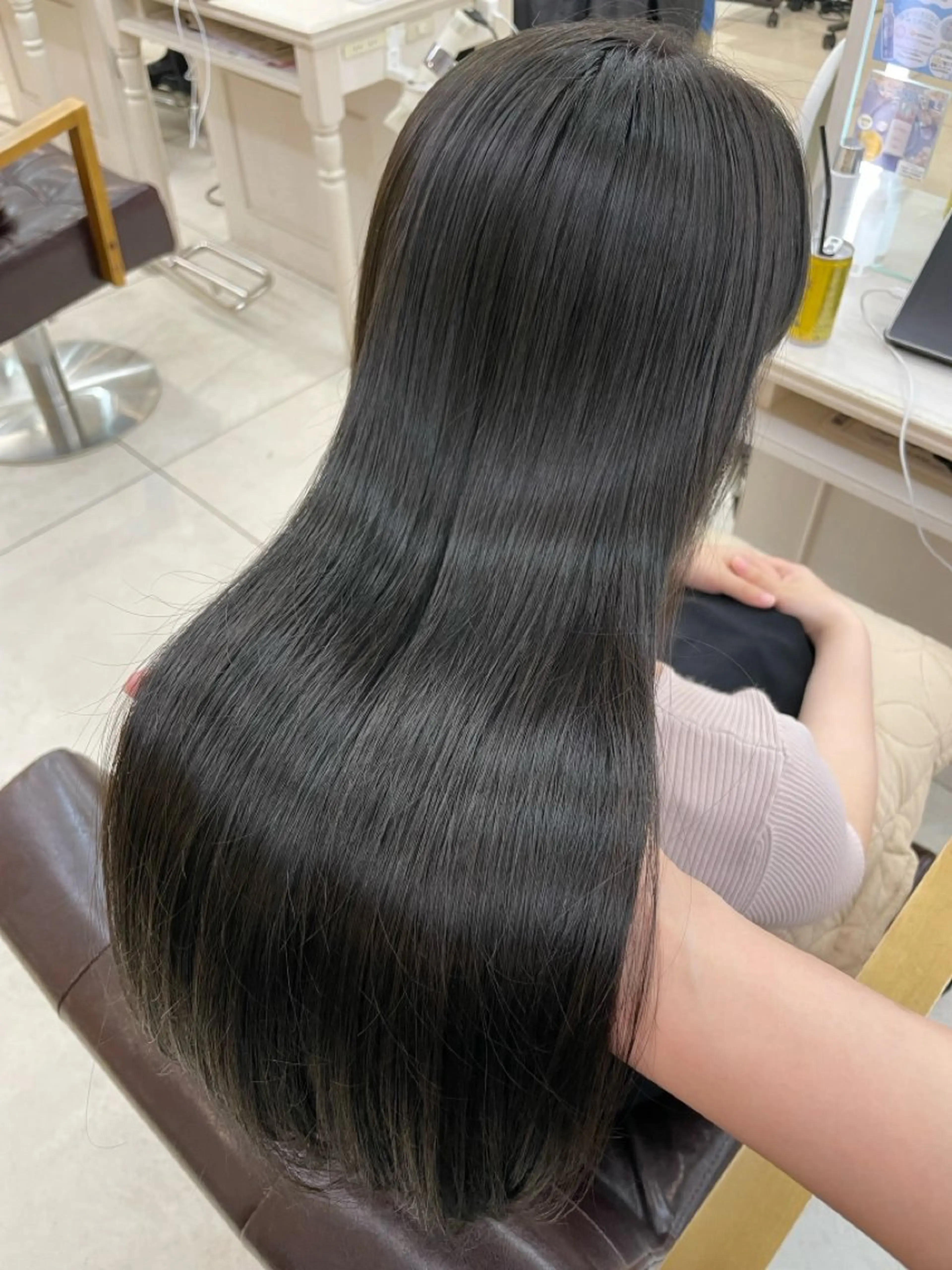 ロング パーマ 縮毛矯正 ストレートパーマ 縮毛矯正 艶髪／ブリーチ🌟 銀座/HARUKAのヘアスタイル