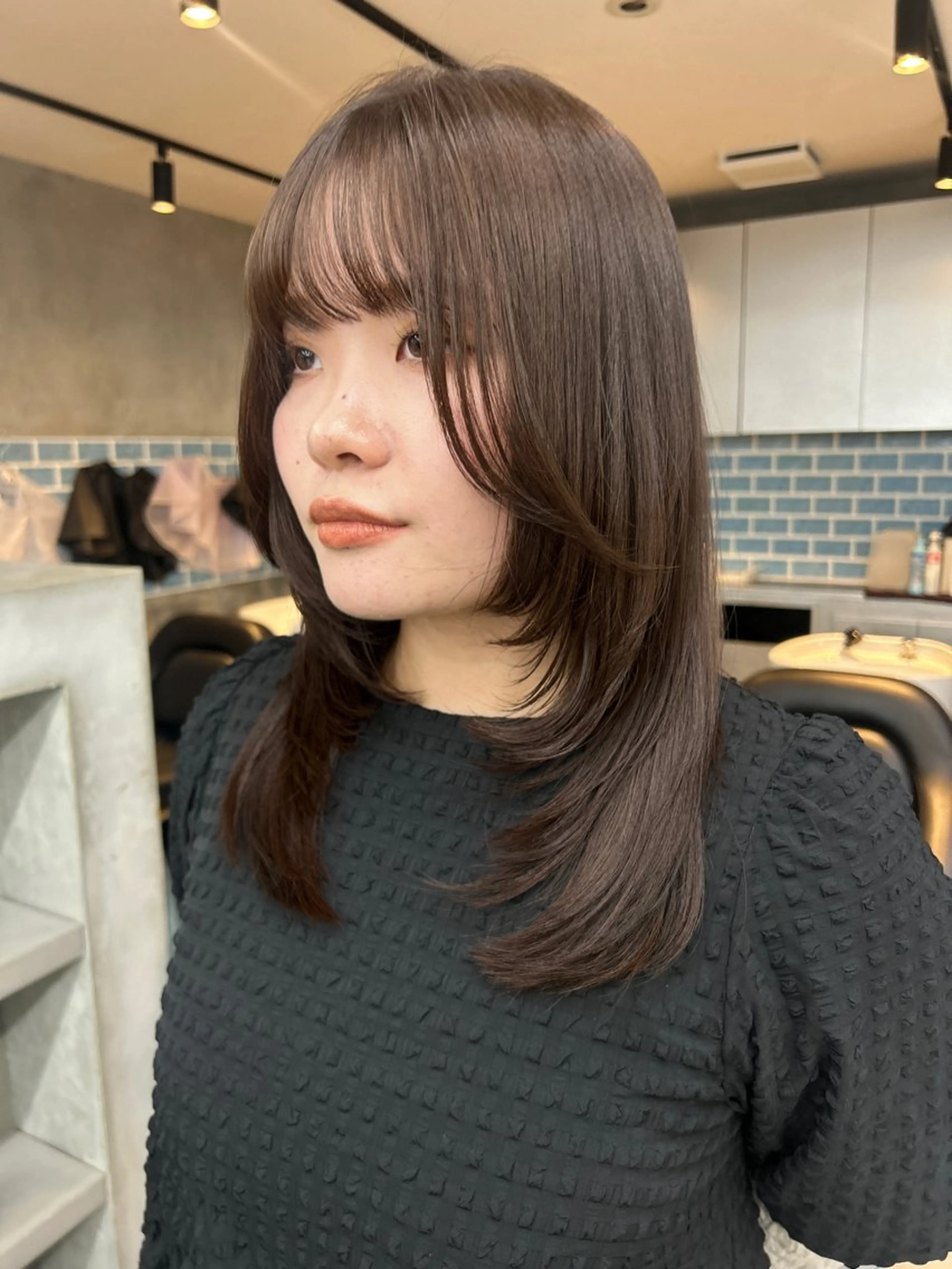 セミロング カラー レイヤーカット カット ヘアカラー おぐらみゆう 🍎ボブ/ショートのヘアスタイル