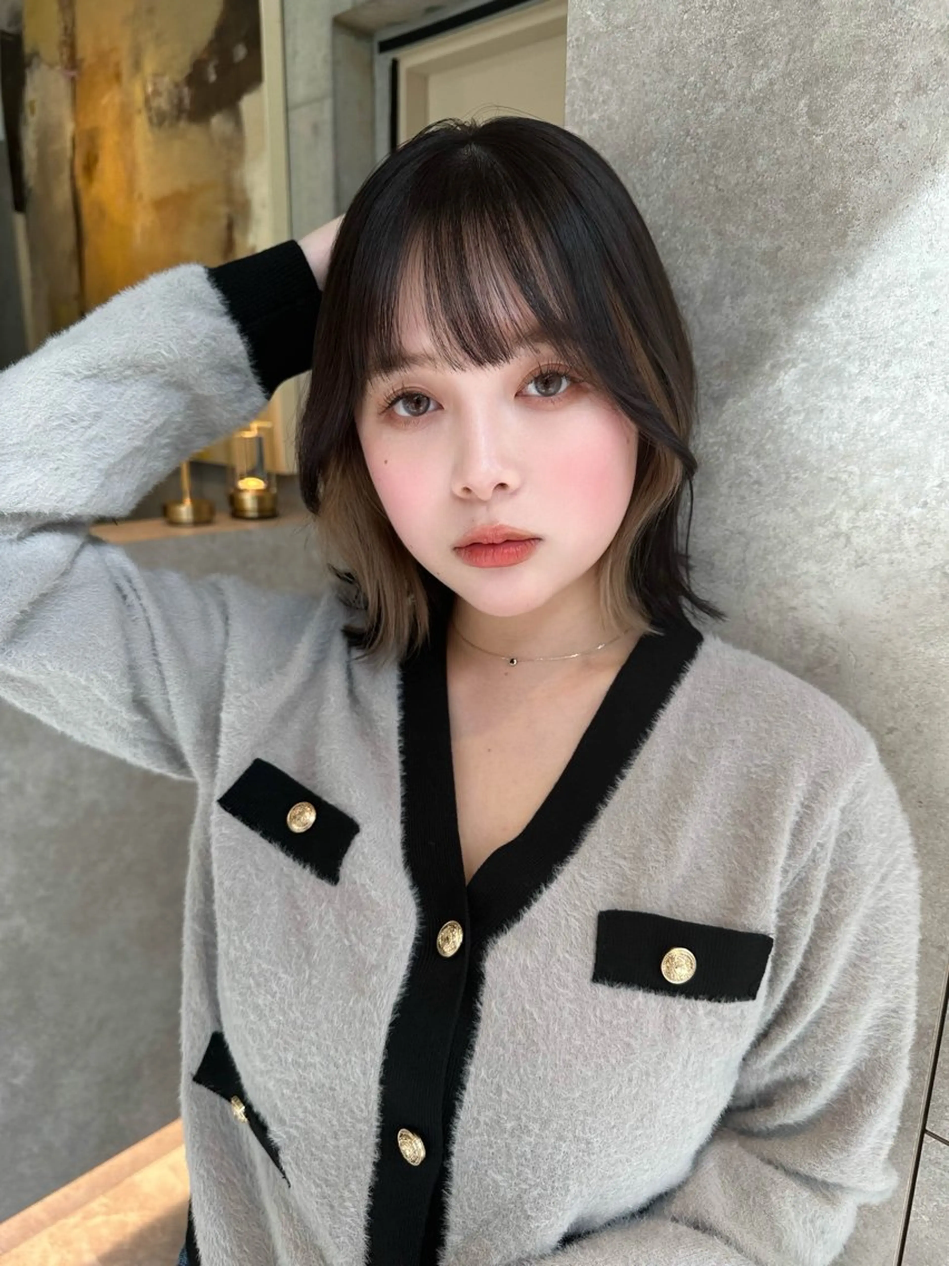 ミディアム カラー カット ヘアカラー トリートメント 縮毛/髪質改善🌈 川井雄太のヘアスタイル