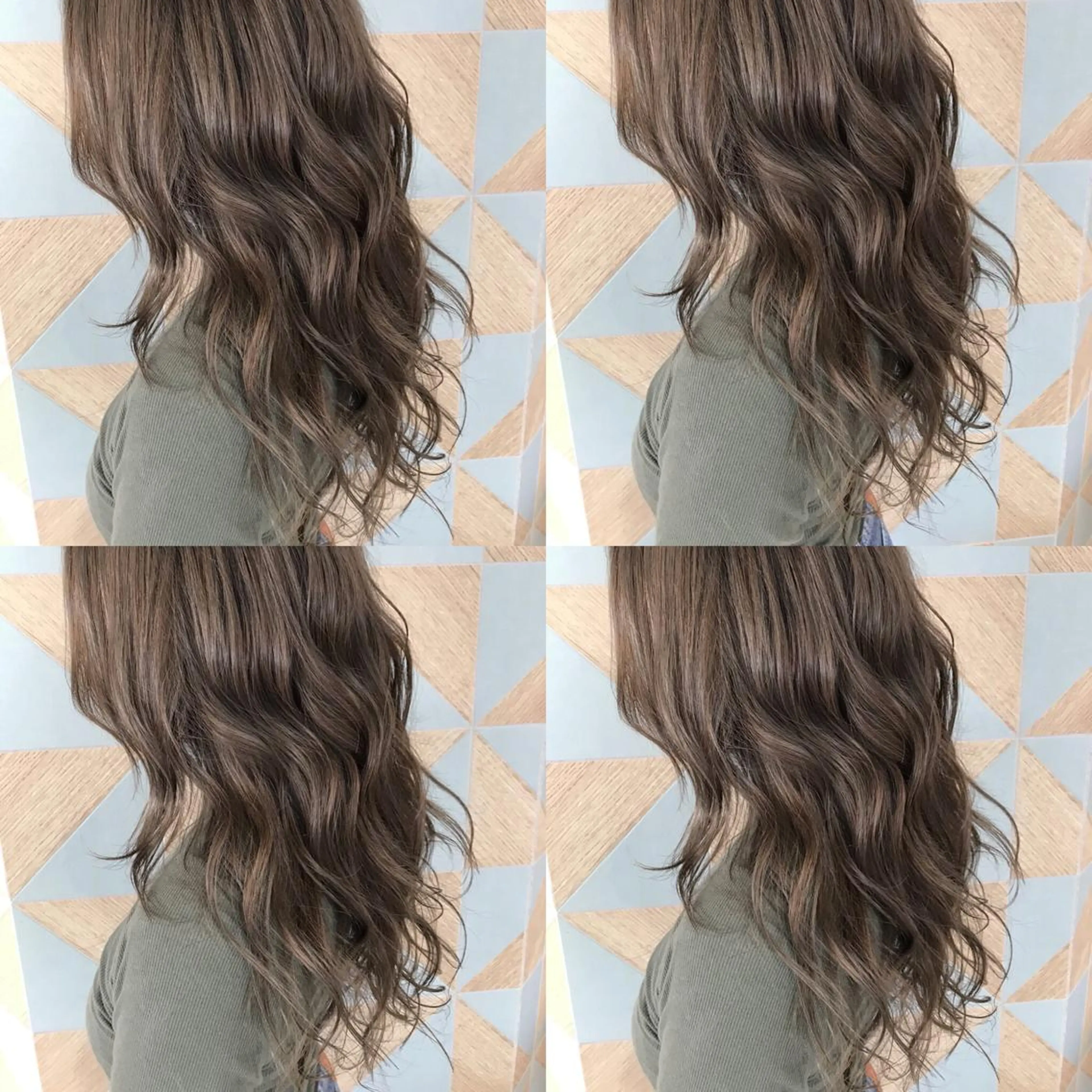 セミロング カラー 小栗 麻衣のヘアスタイル