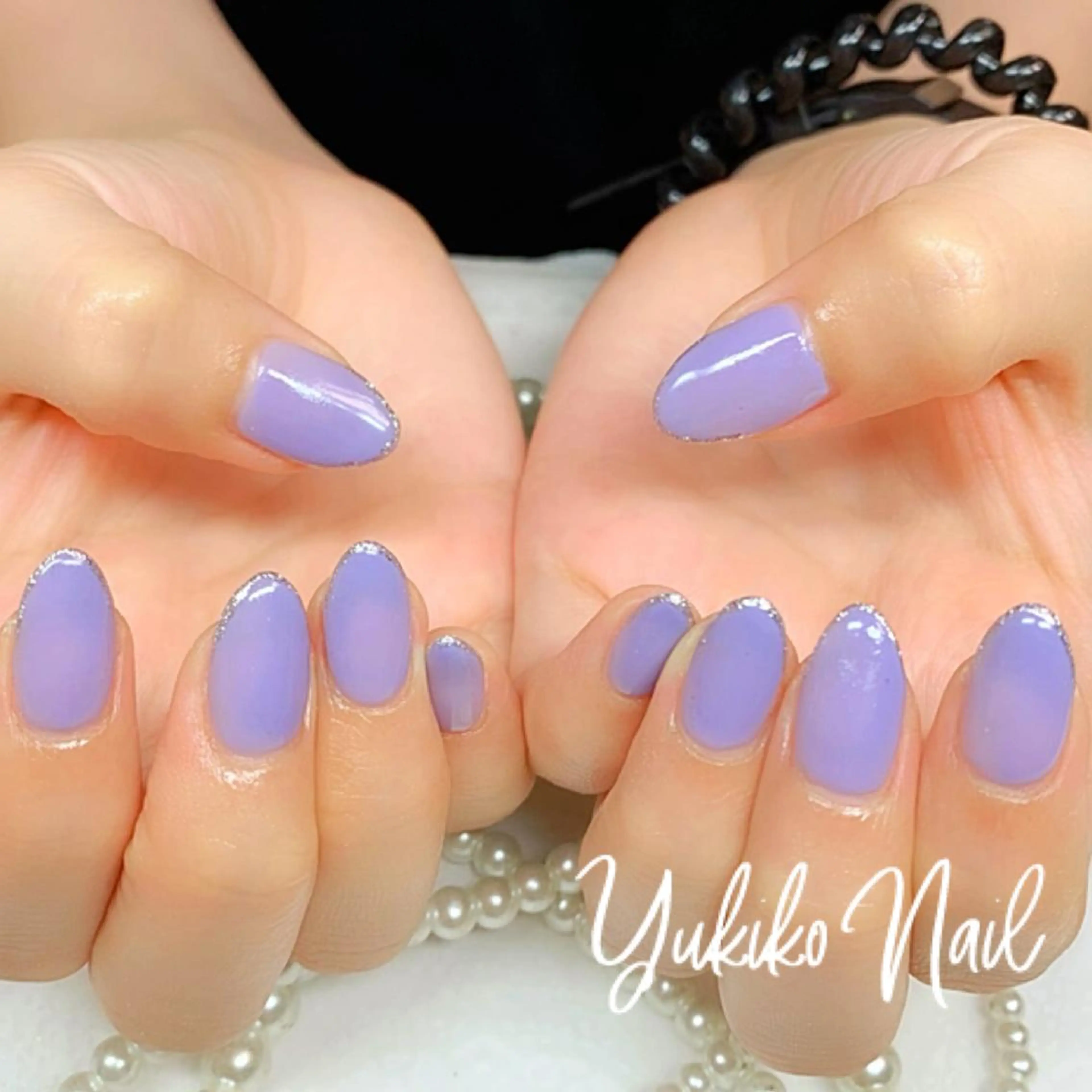 ネイル ラメ(グリッター) ワンカラーネイル ハンドネイル ユキコ ネイルのネイルデザイン
